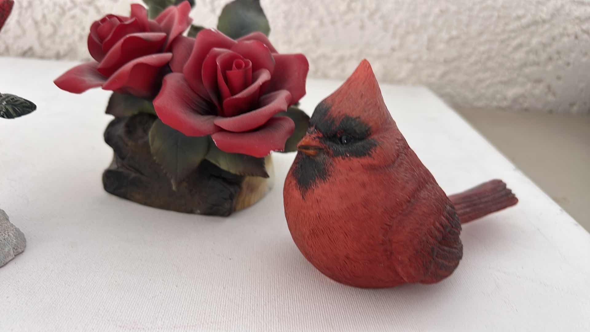Photo 1 of FOUR CERAMIC CARDINAL FIGURINES, TALLEST H 5.5”