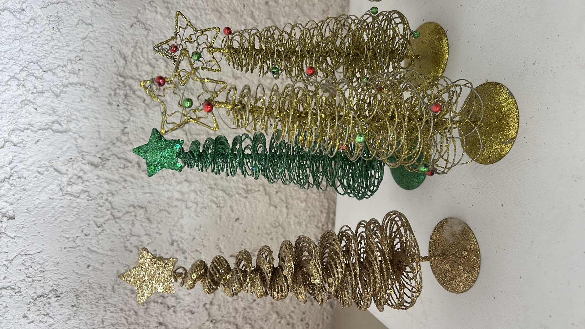 Photo 1 of 6 - COLORED WIRE CHRISTMAS TREES, H10”