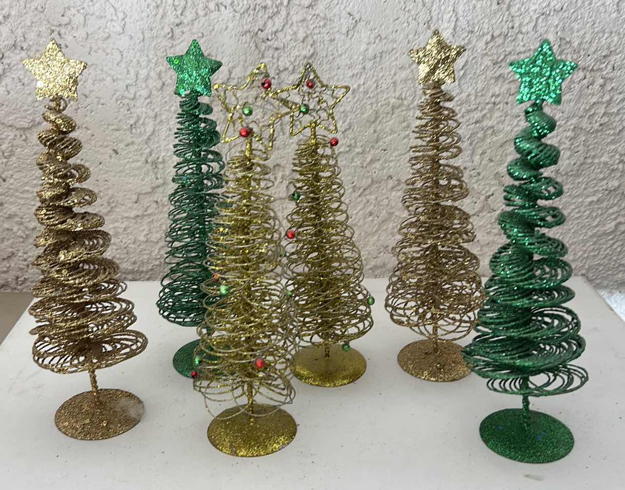 Photo 1 of 6 - COLORED WIRE CHRISTMAS TREES, H10”