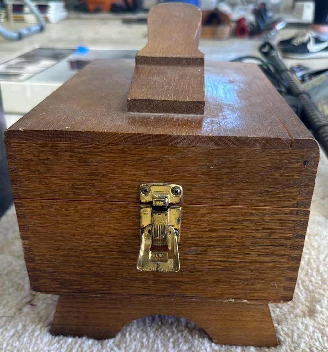 Photo 1 of VINTAGE WOODEN SHOE SHINE STATION W/ POLISH