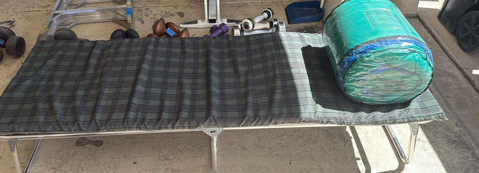 Photo 1 of NIB COLEMAN CAMP BED W/ SLEEPING BAG & MATTRESS PAD