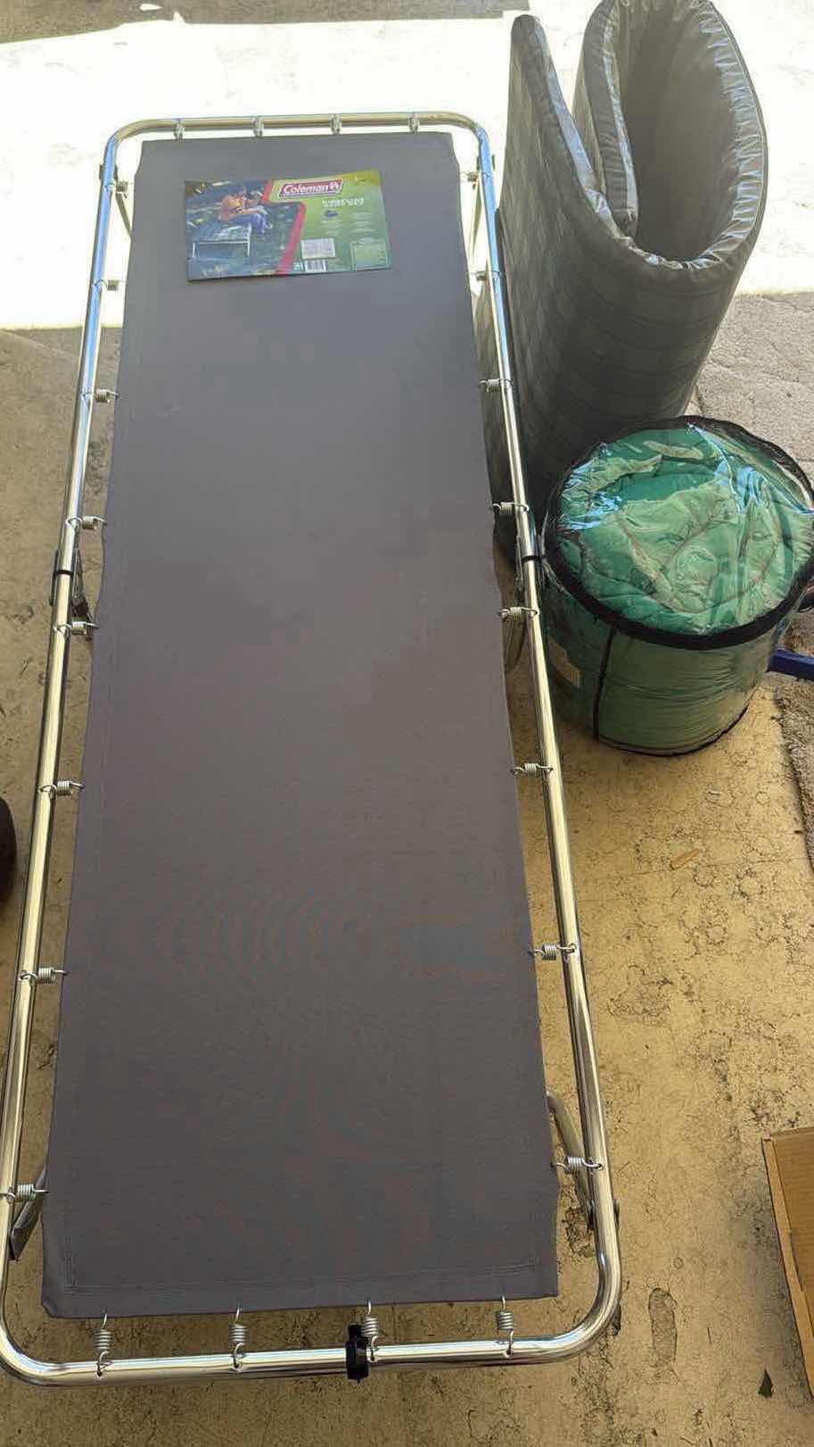 Photo 1 of NIB COLEMAN CAMP BED W/ SLEEPING BAG & MATTRESS PAD
