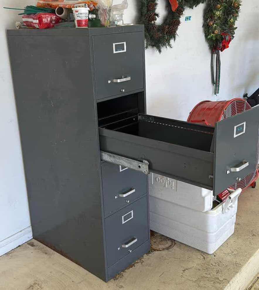 Photo 1 of FILE CABINET 4 DRAWER GRAY H52” W15”