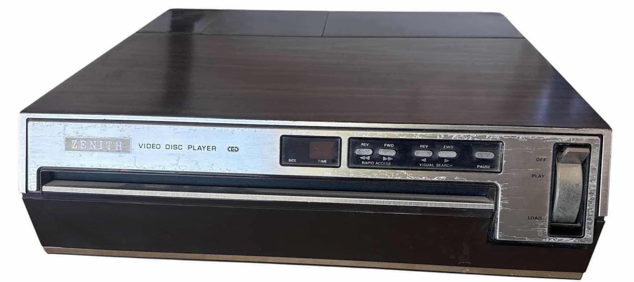 View 1 of VINTAGE ZENITH VP2000 VIDEO DISC PLAYER USES CED TECHNOLOGY MOVIE LOTS SOLD SEPARATELY 17" X 6"