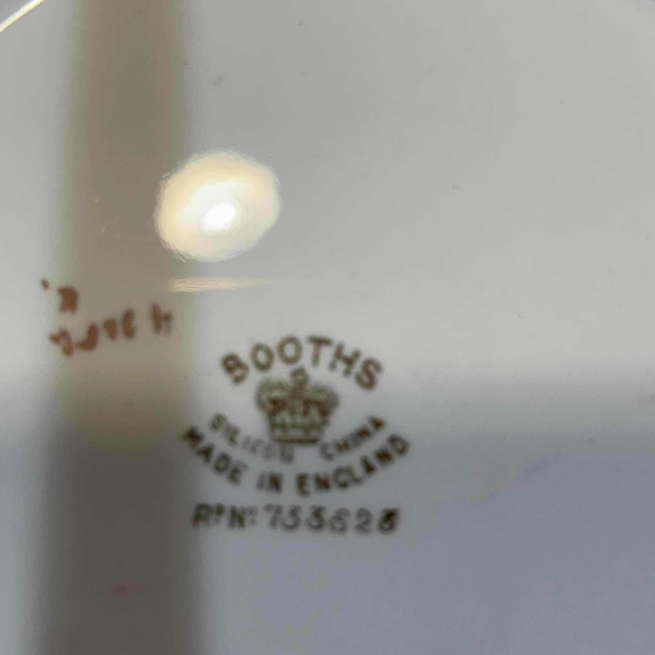 Photo 1 of 5-VINTAGE BLUE WHITE FLORAL DESSERT PLATE 7" BY BOOTHS SILICON CHINA