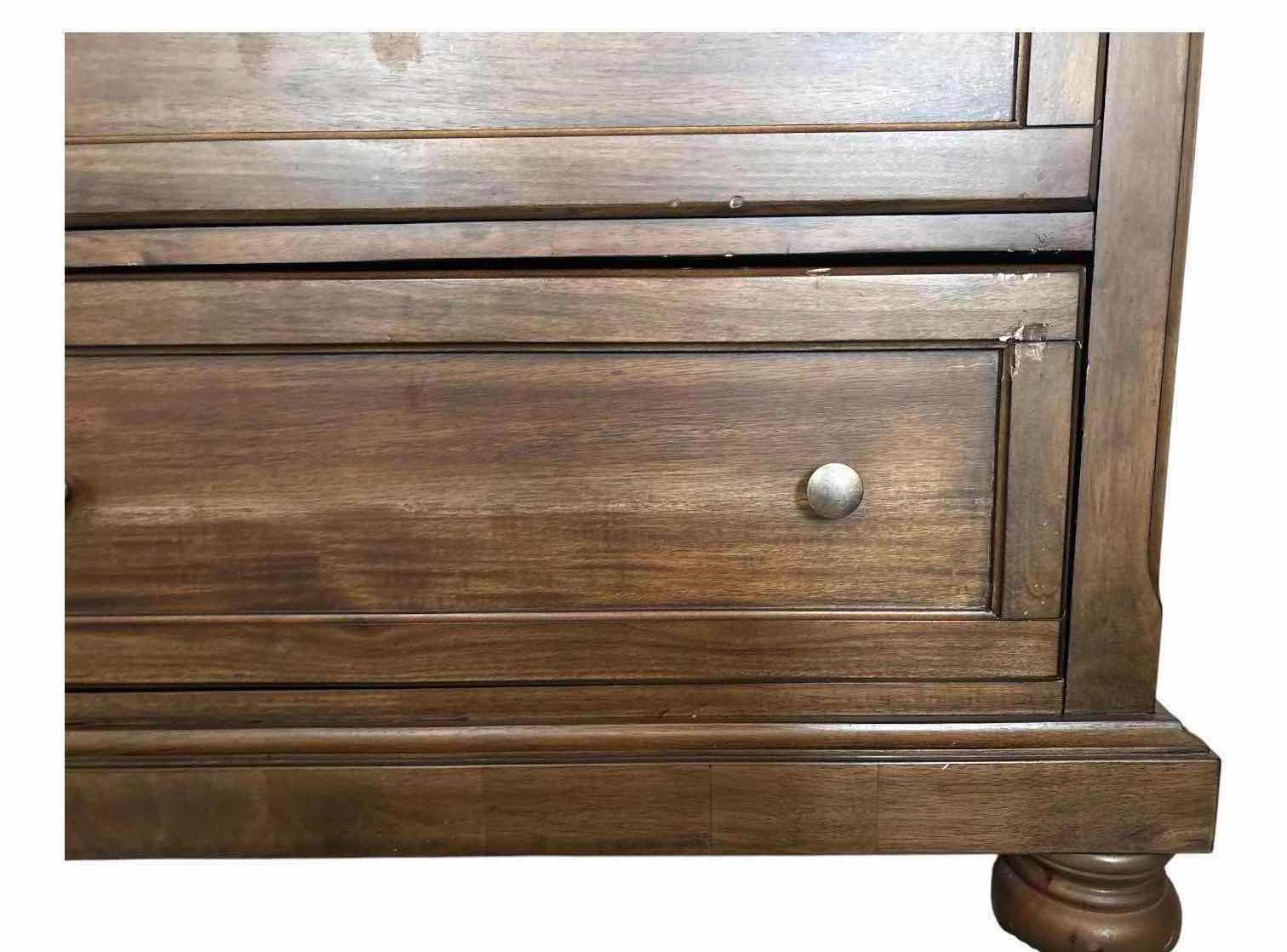 Photo 1 of 7-DRAWER WOOD WALNUT DRESSER W/ MATCHING FRAMED MIRROR 65.5”X18”H71”