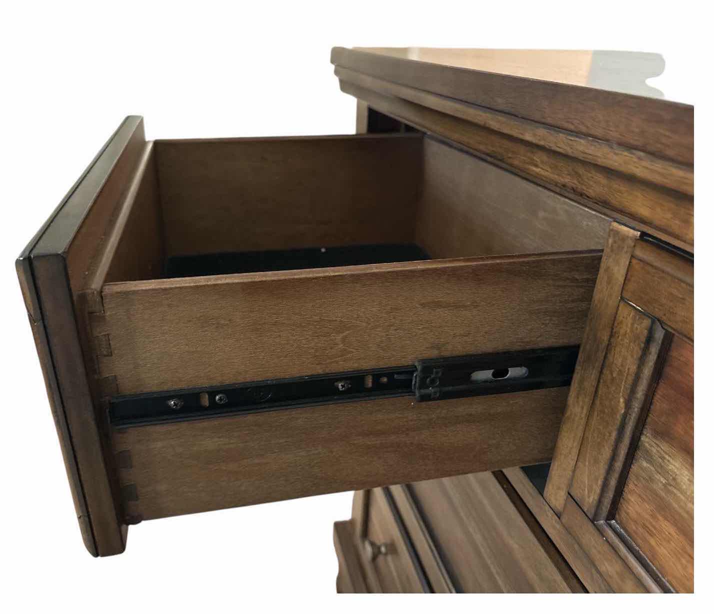 Photo 1 of 7-DRAWER WOOD WALNUT DRESSER W/ MATCHING FRAMED MIRROR 65.5”X18”H71”