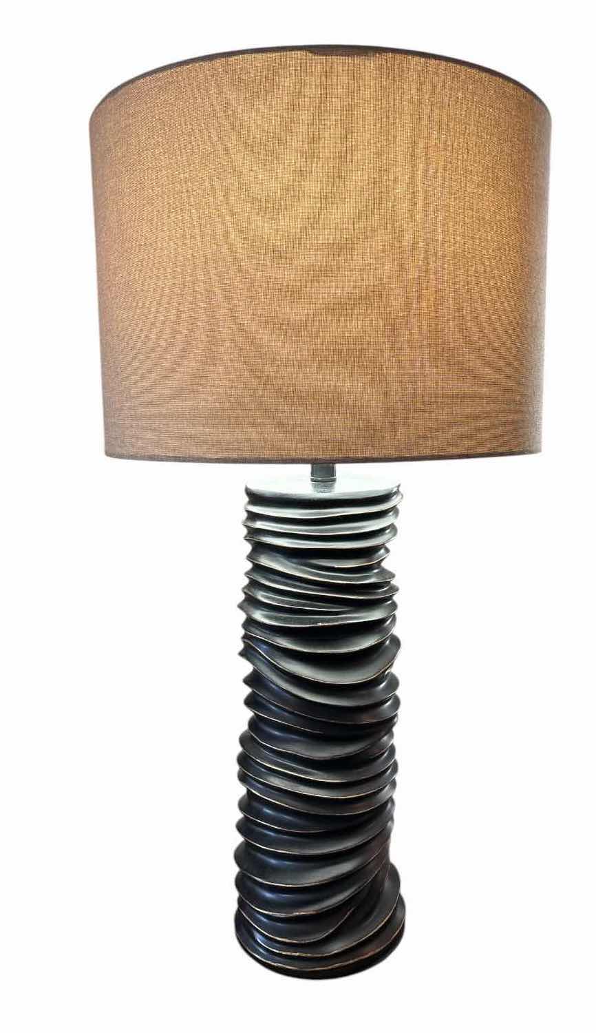 Photo 1 of SCULPTURAL TABLE LAMP WITH DRUM SHADE H31”