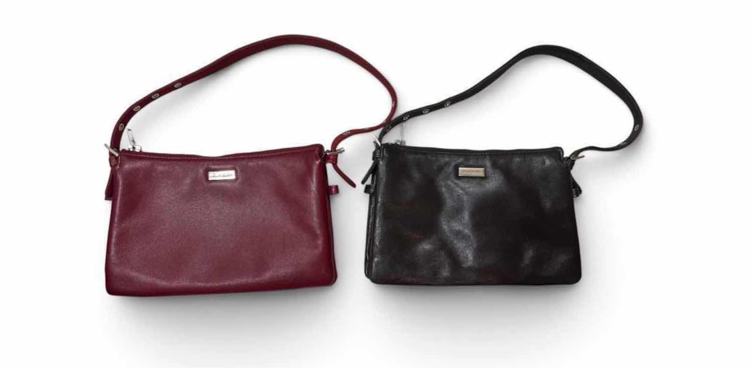 Photo 1 of 2-PCS TIGNANELLO LEATHER SHOULDER HANDBAG– RED & BROWN 9”X6”