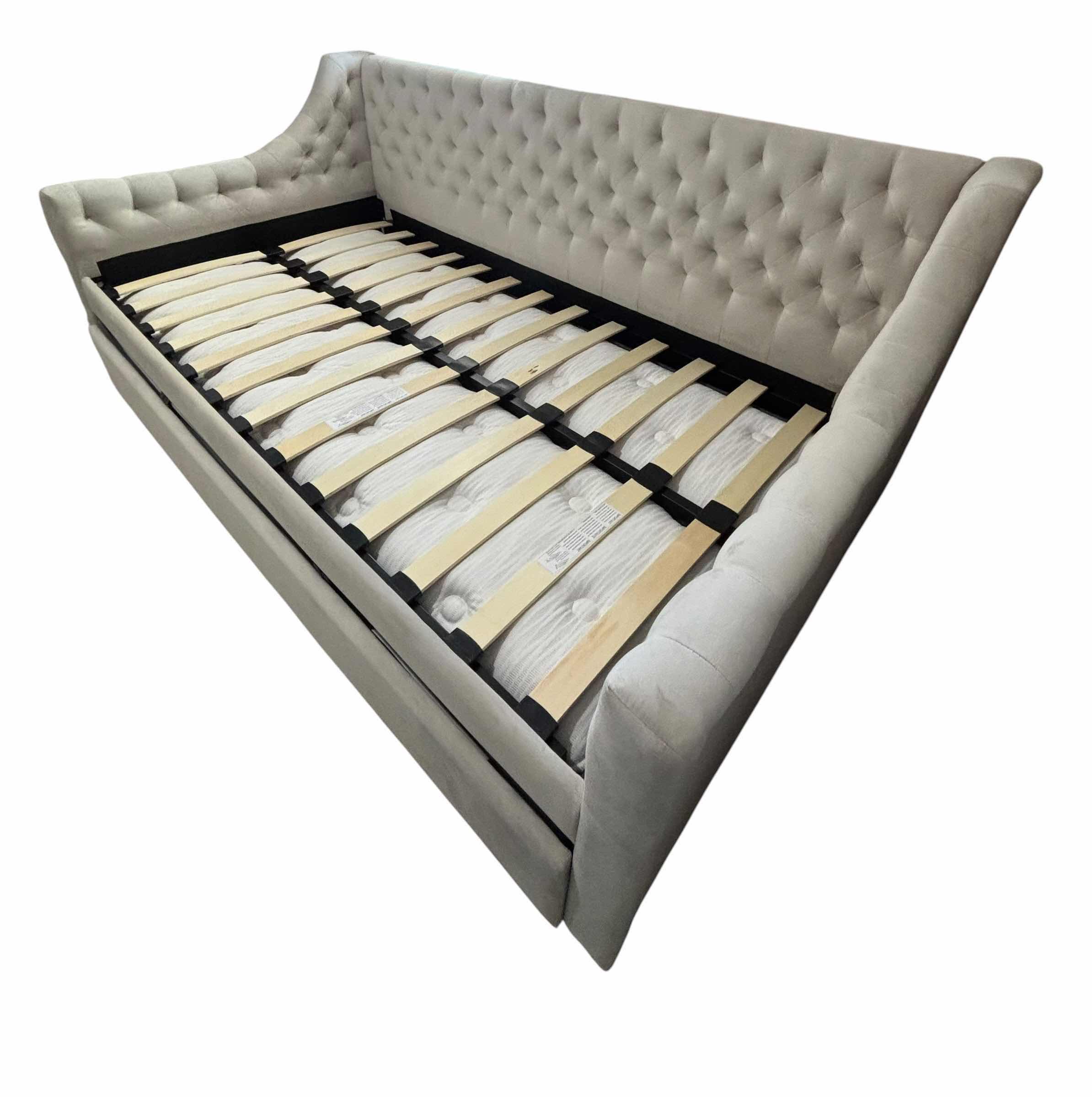Photo 1 of UPHOLSTERED DAYBED WITH TUFTED BACKREST & PULL OUT TRUNDLE (MATTRESS INCLUDED) $800
