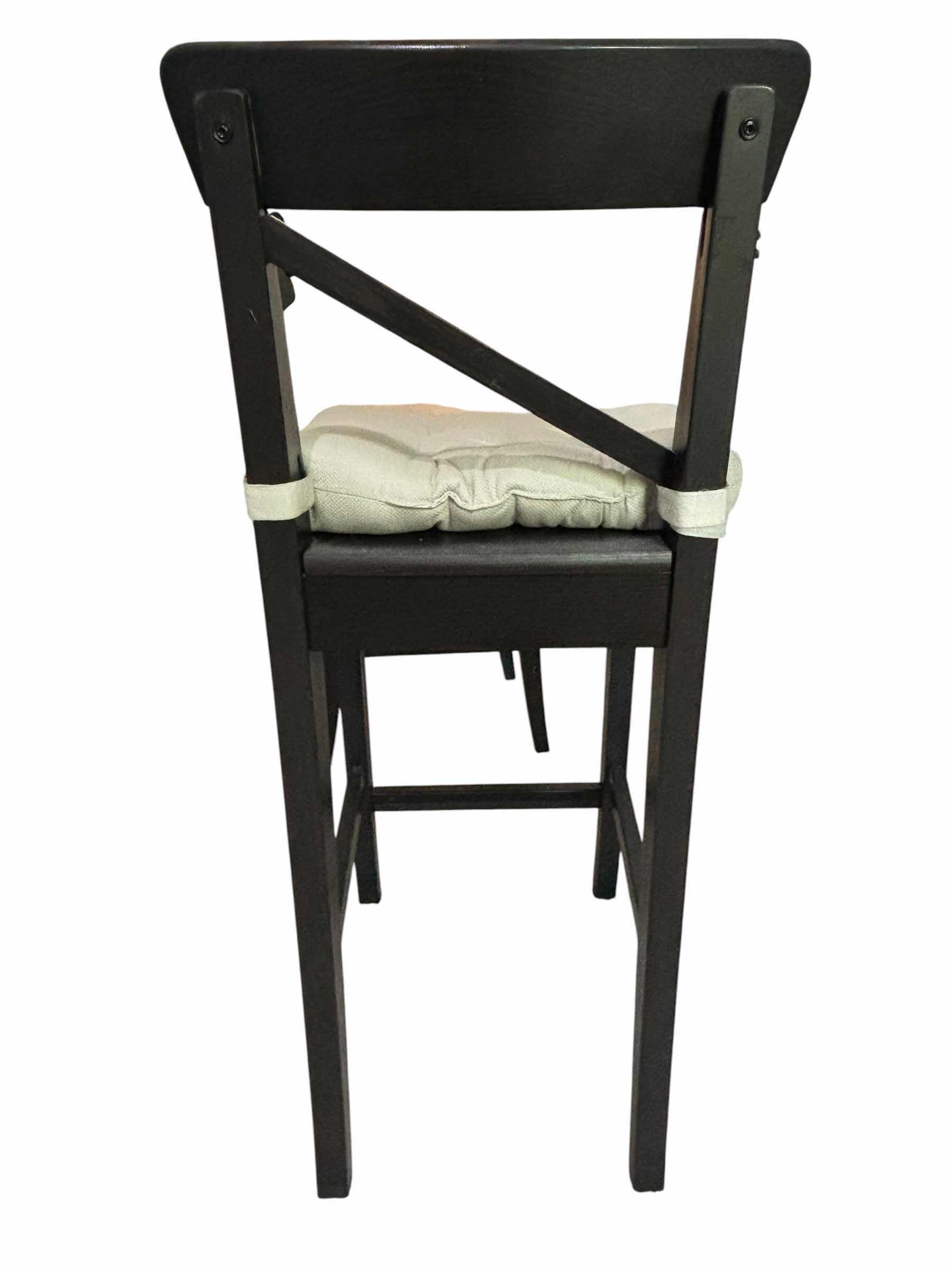 Photo 1 of TWO WOODEN BAR STOOLS H36”