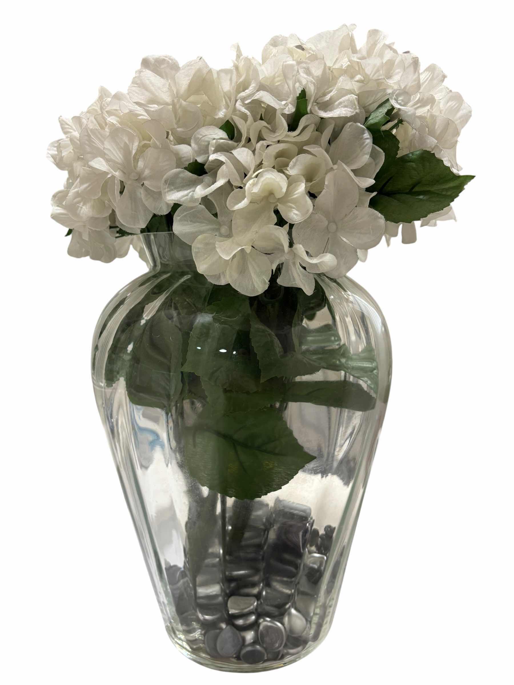 Photo 1 of ARTIFICIAL FLOWERS IN LARGE GLASS VASE H18”
