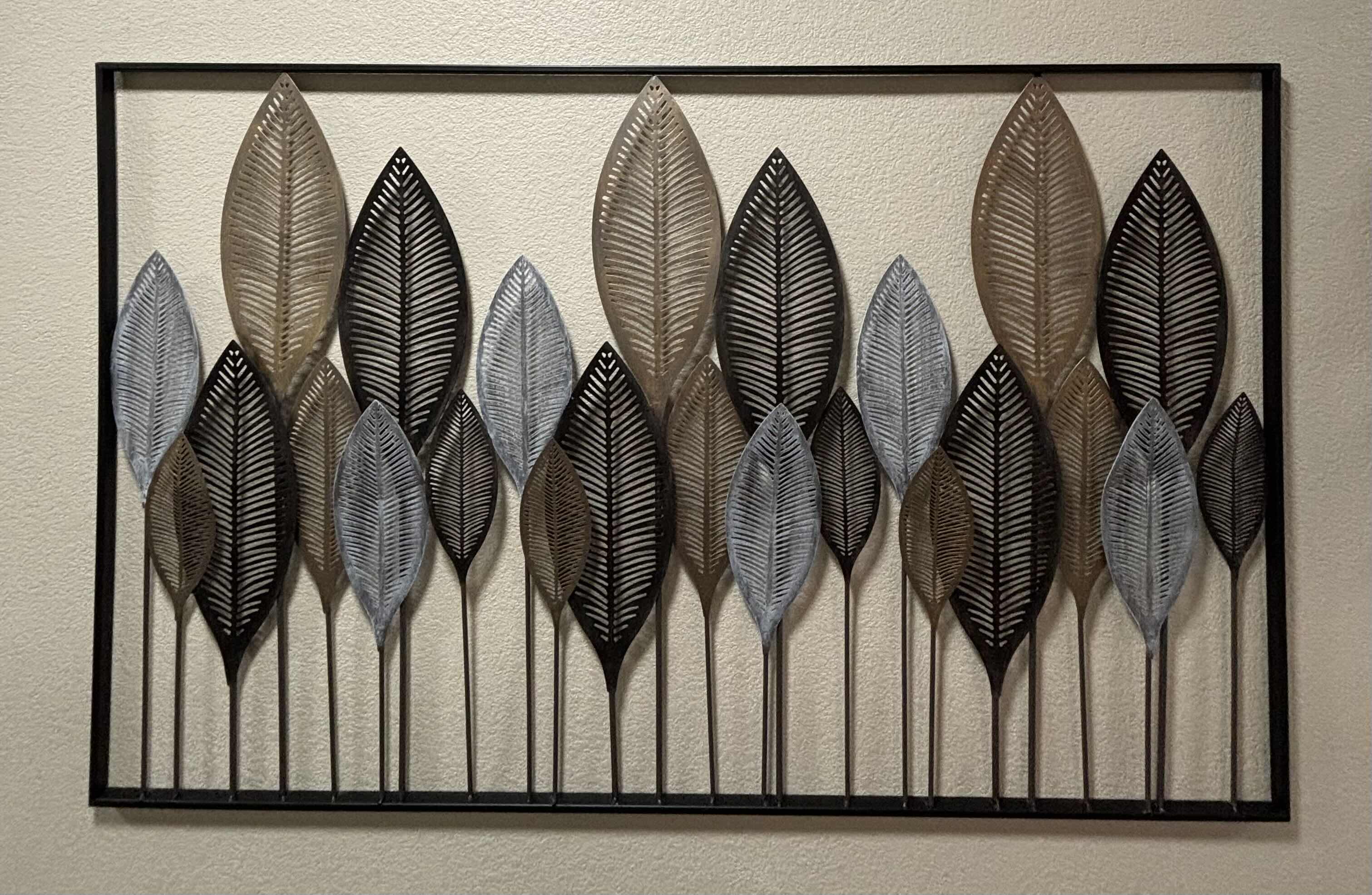 Photo 1 of GRAYSON METAL LEAF WALL ART 59” X 37” $182