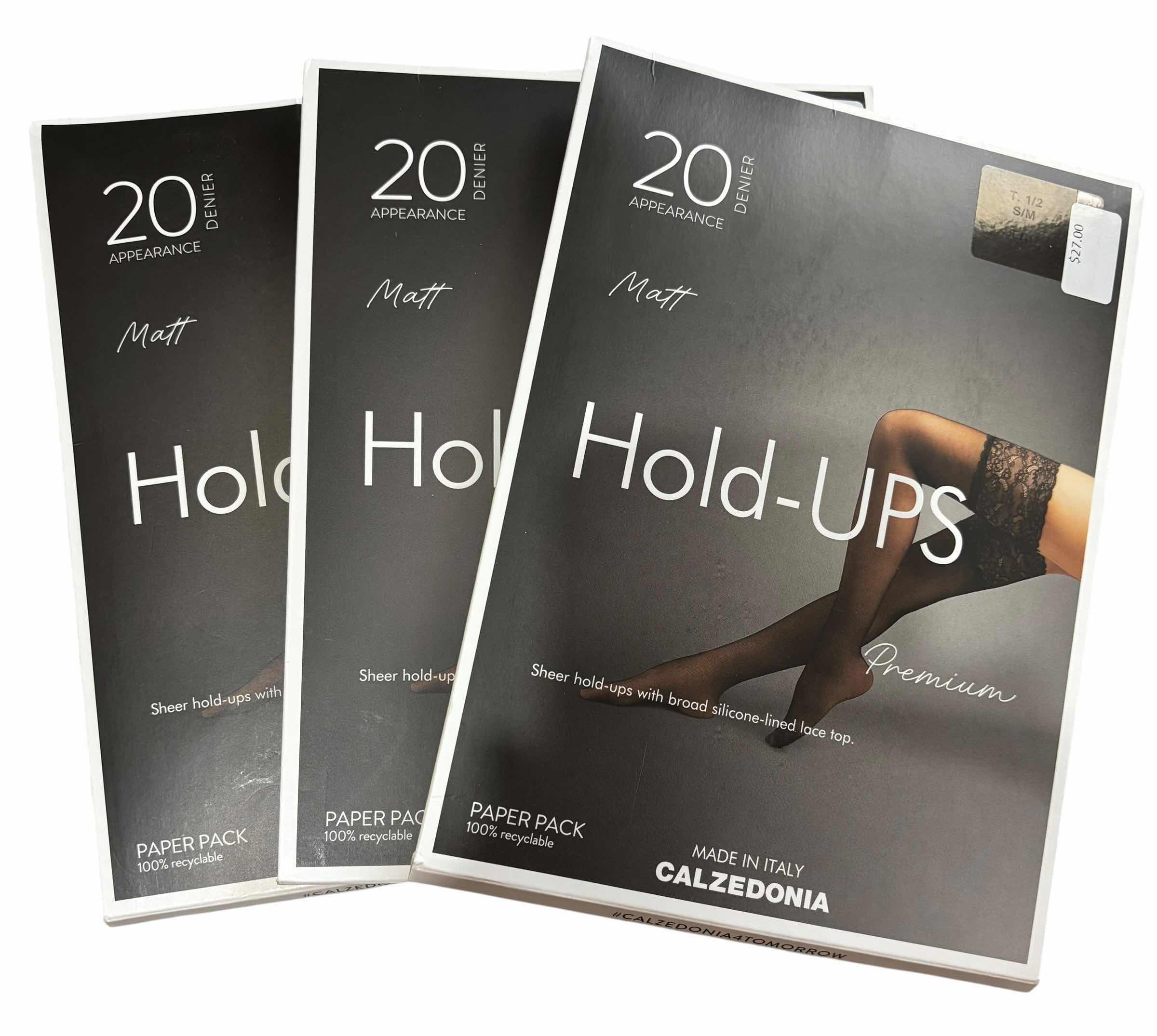 Photo 1 of NIB CALZEDONIA HOLD UPS HOSIERY MADE IN ITALY SIZE S/M $81