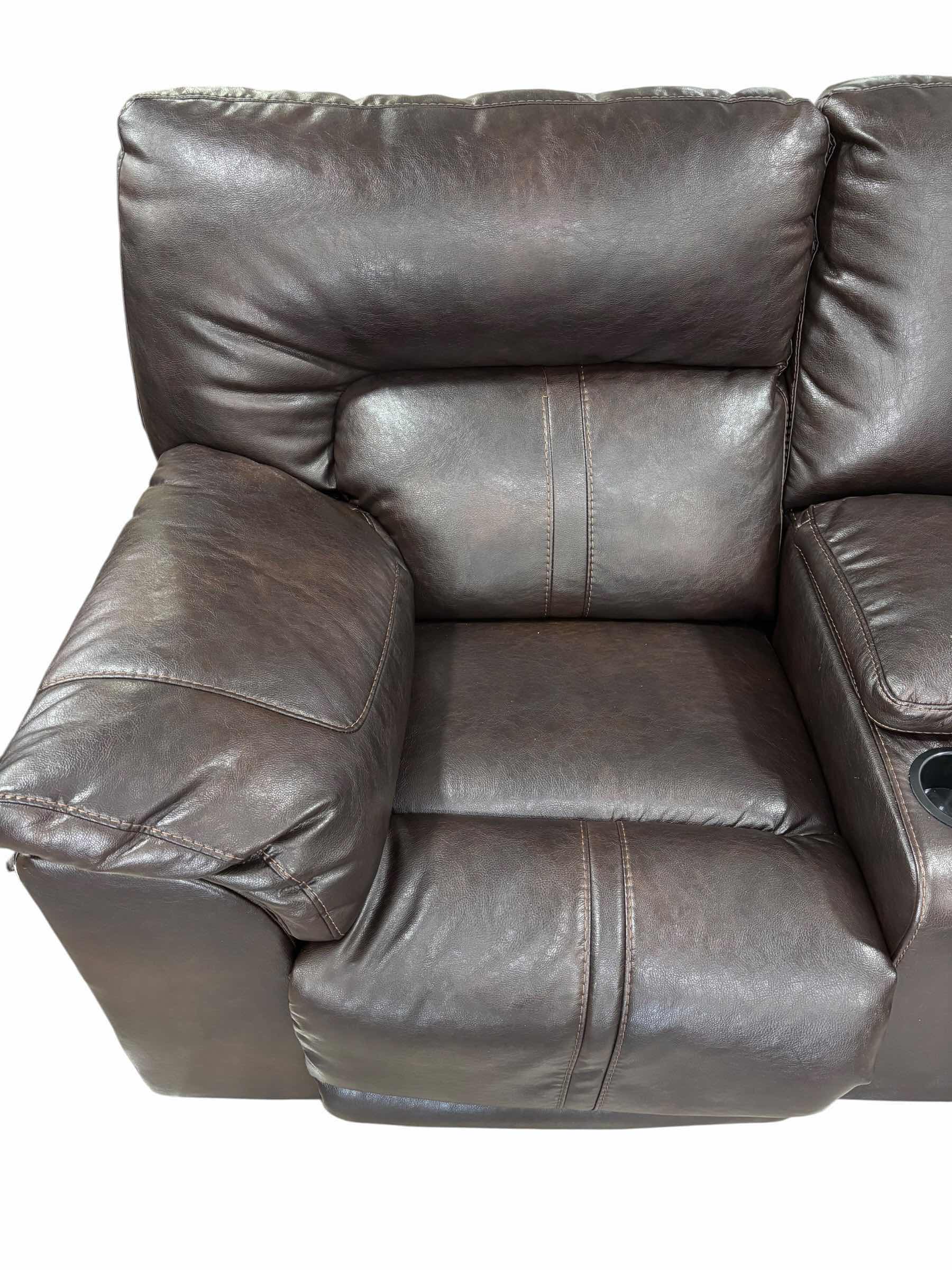 Photo 1 of SIGNATURE DESIGN BY ASHLEY BARRETSVILLE DURABLEND CHOCOLATE COUCH WITH CONSOLE 80”L $2180