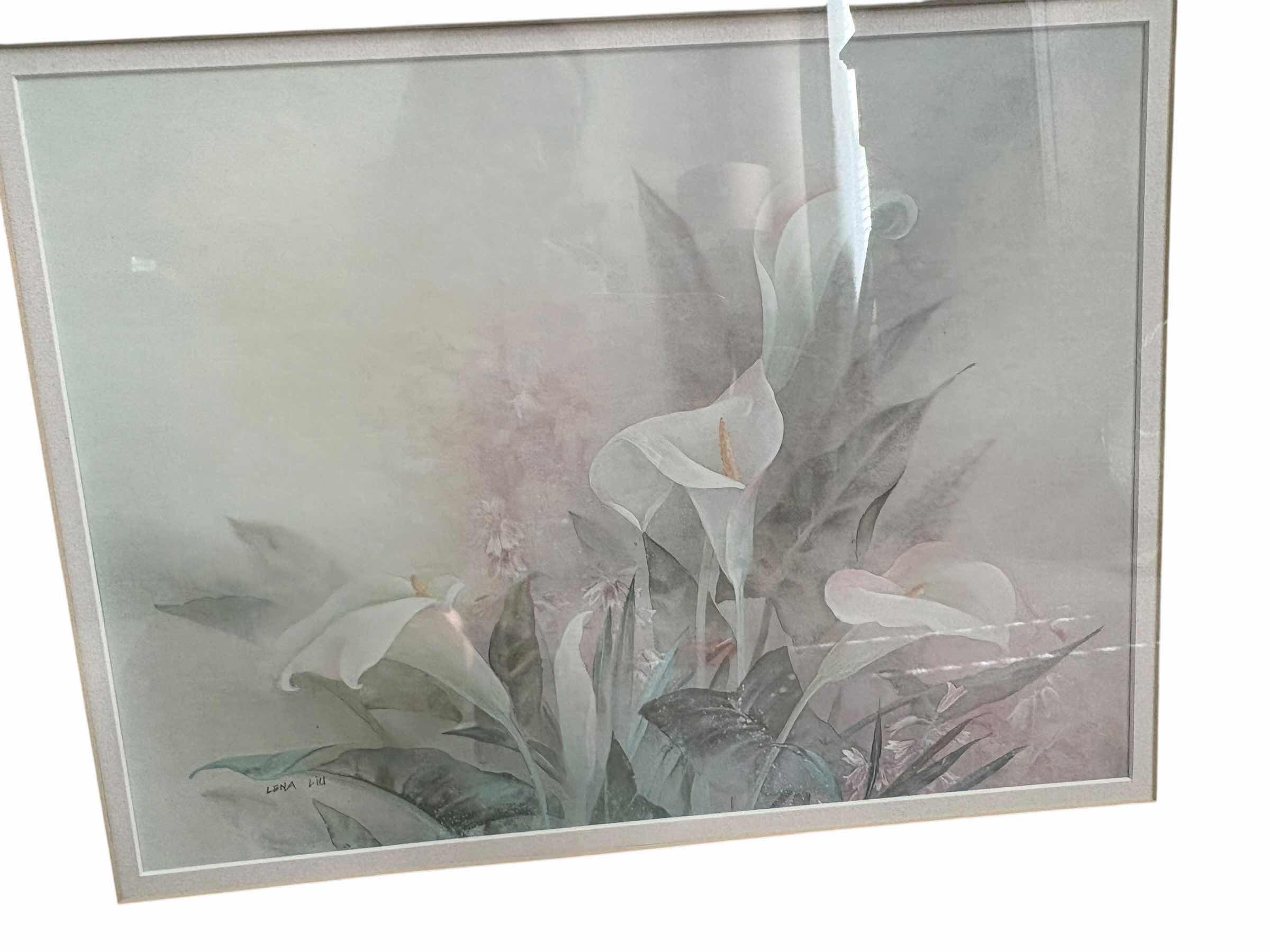 Photo 1 of 2-PCS FLOWER CANVAS AND PRINT 21.5”X18”