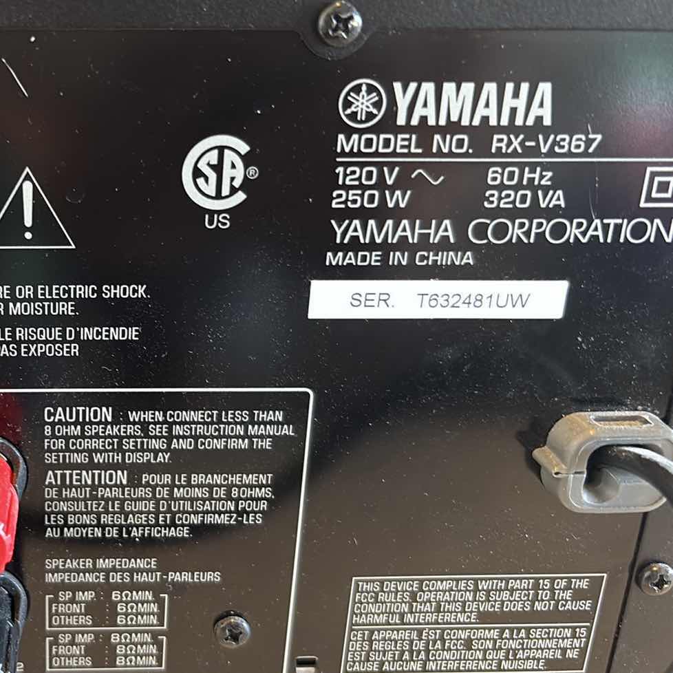 Photo 1 of YAMAHA RX-V367 NATURAL SOUND AV RECEIVER – CINEMA DSP 5.1 CHANNEL
