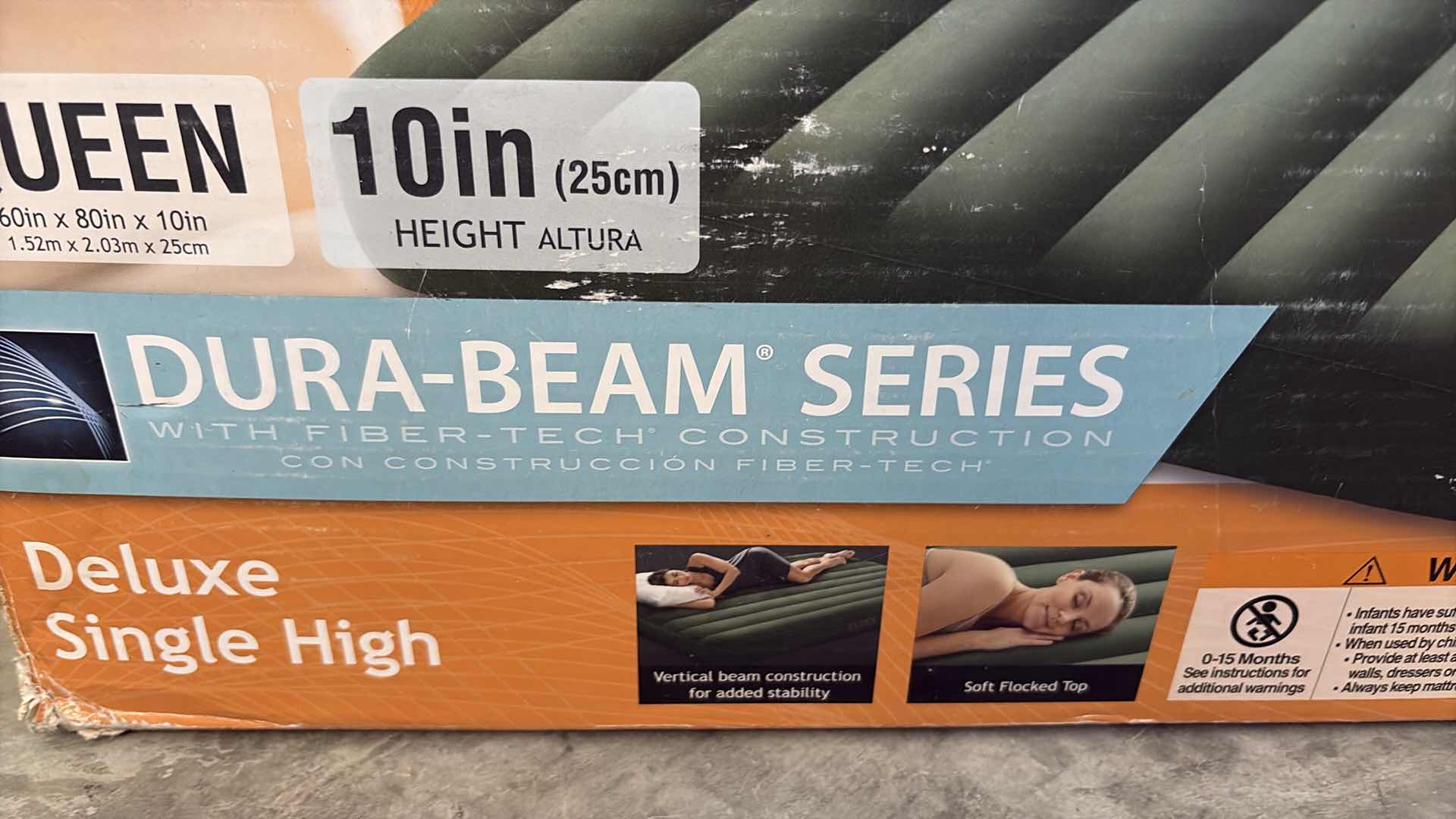 Photo 1 of INTEX DURA-BEAM DELUXE QUEEN AIR MATTRESS WITH BATTERY PUMP H10”