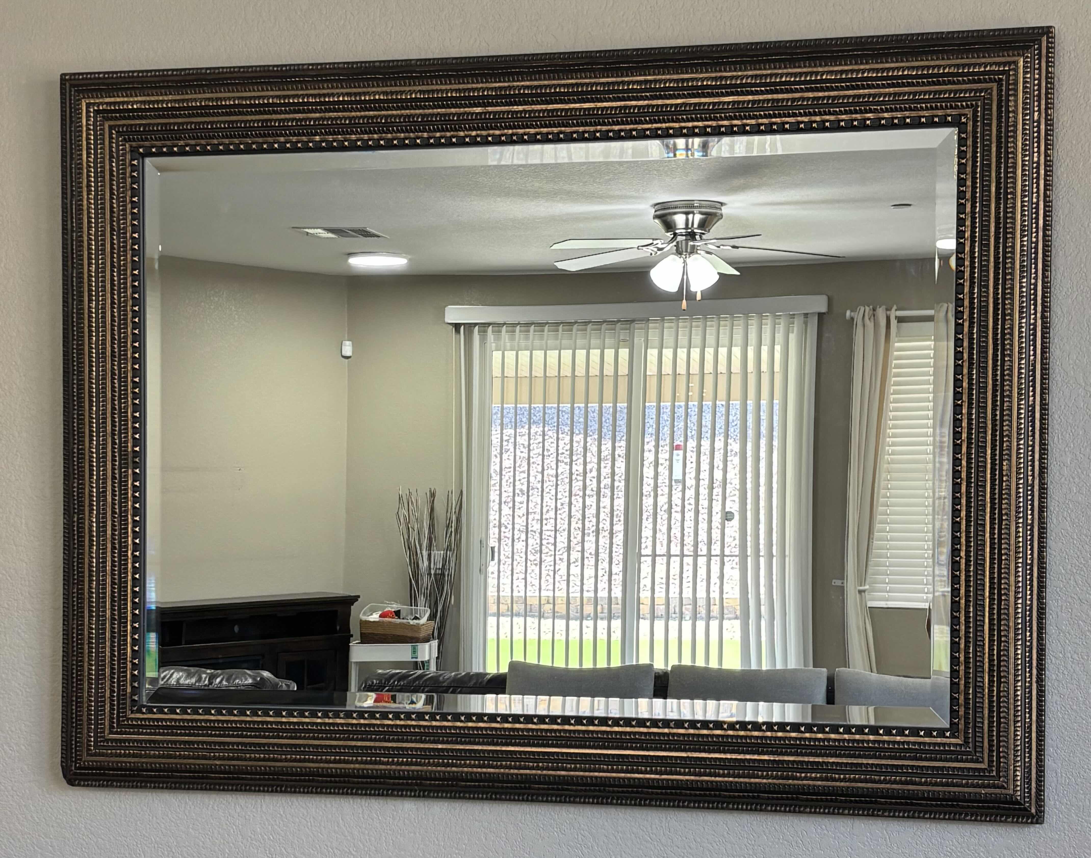 Photo 1 of GOLD TONE WALL MIRROR 46” X 34”