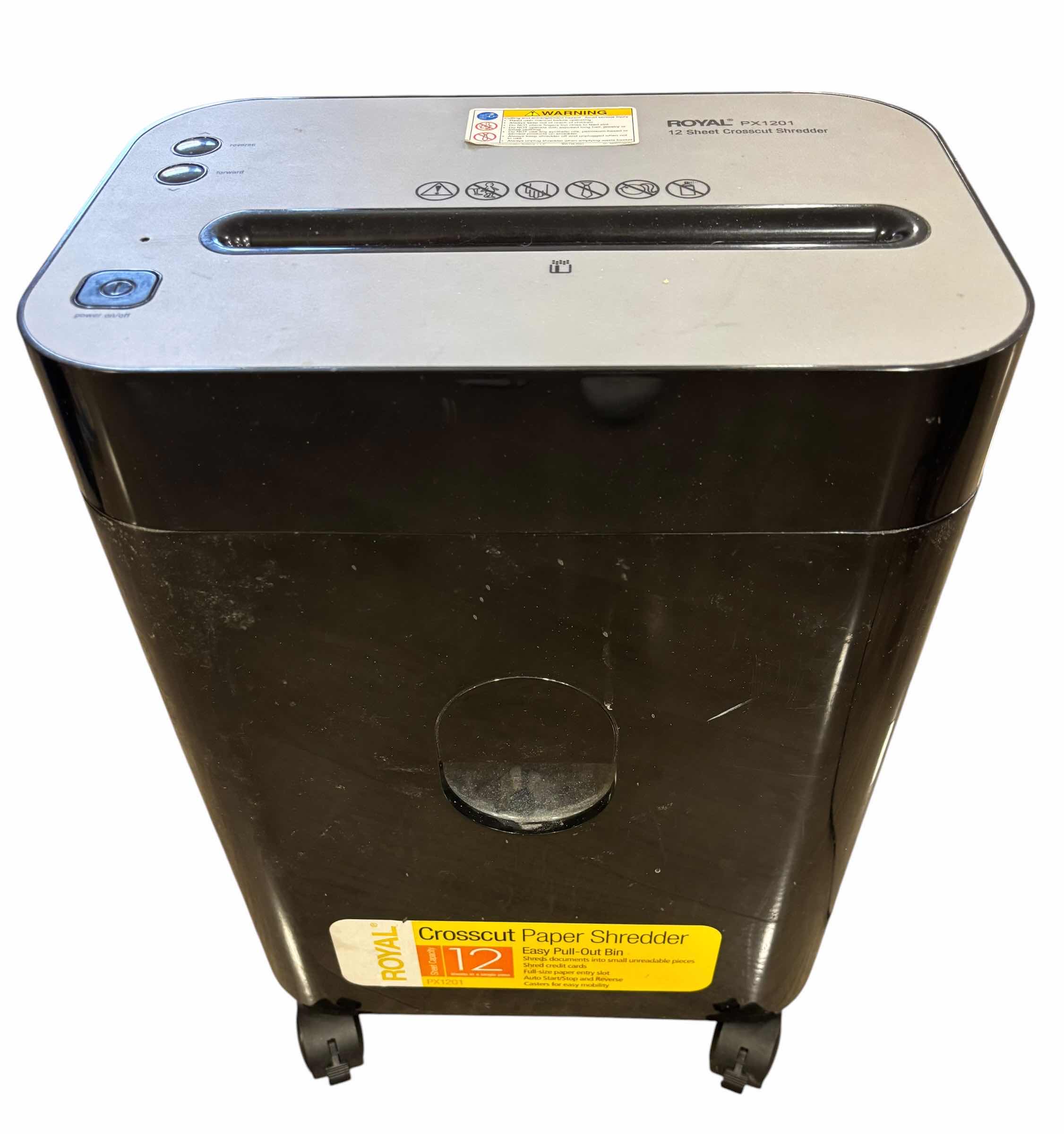 Photo 1 of ROYAL CROSSCUT PAPER SHREDDER 12 SHEET CAPACITY