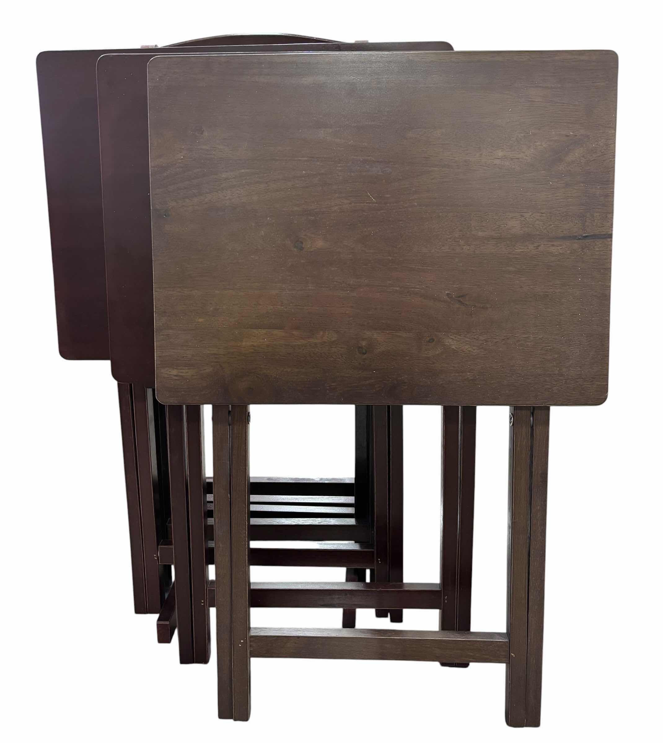 Photo 1 of SET OF FOUR TV TRAY TABLES & RACK WITH TWO EXTRA TRAY TABLES