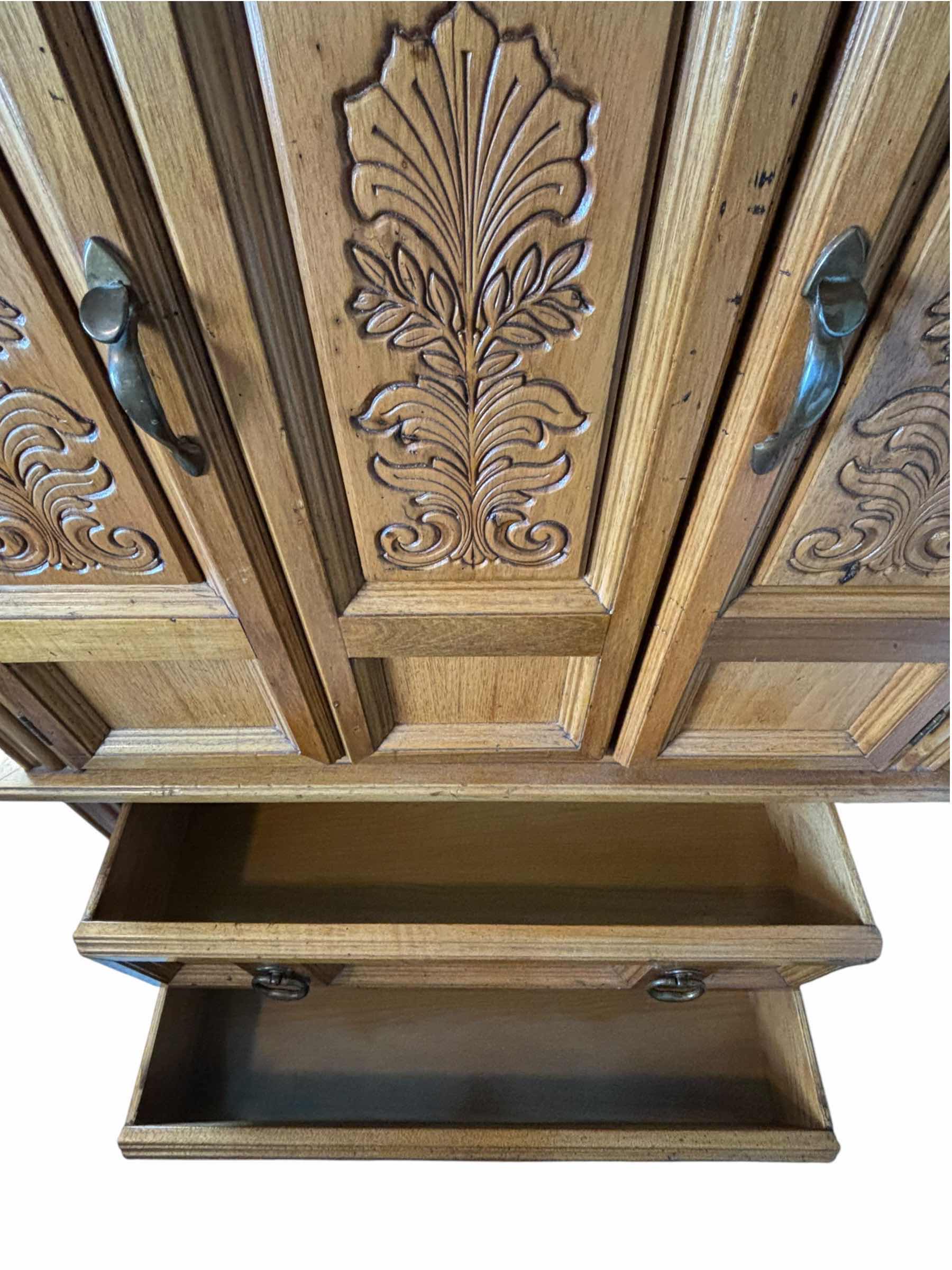 View 3 of VINTAGE PINE 4 DRAWER ARMOIRE 39” X 18” H60”