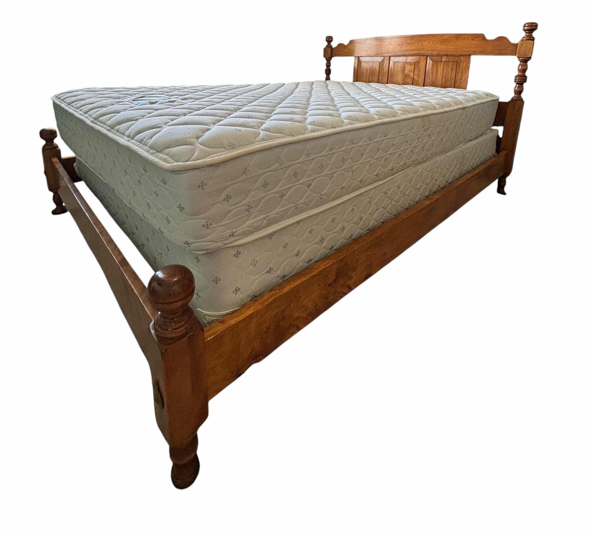View 3 of FULL SIZE BED WITH WOOD FRAMED HEADBOARD & FOOTBOARD