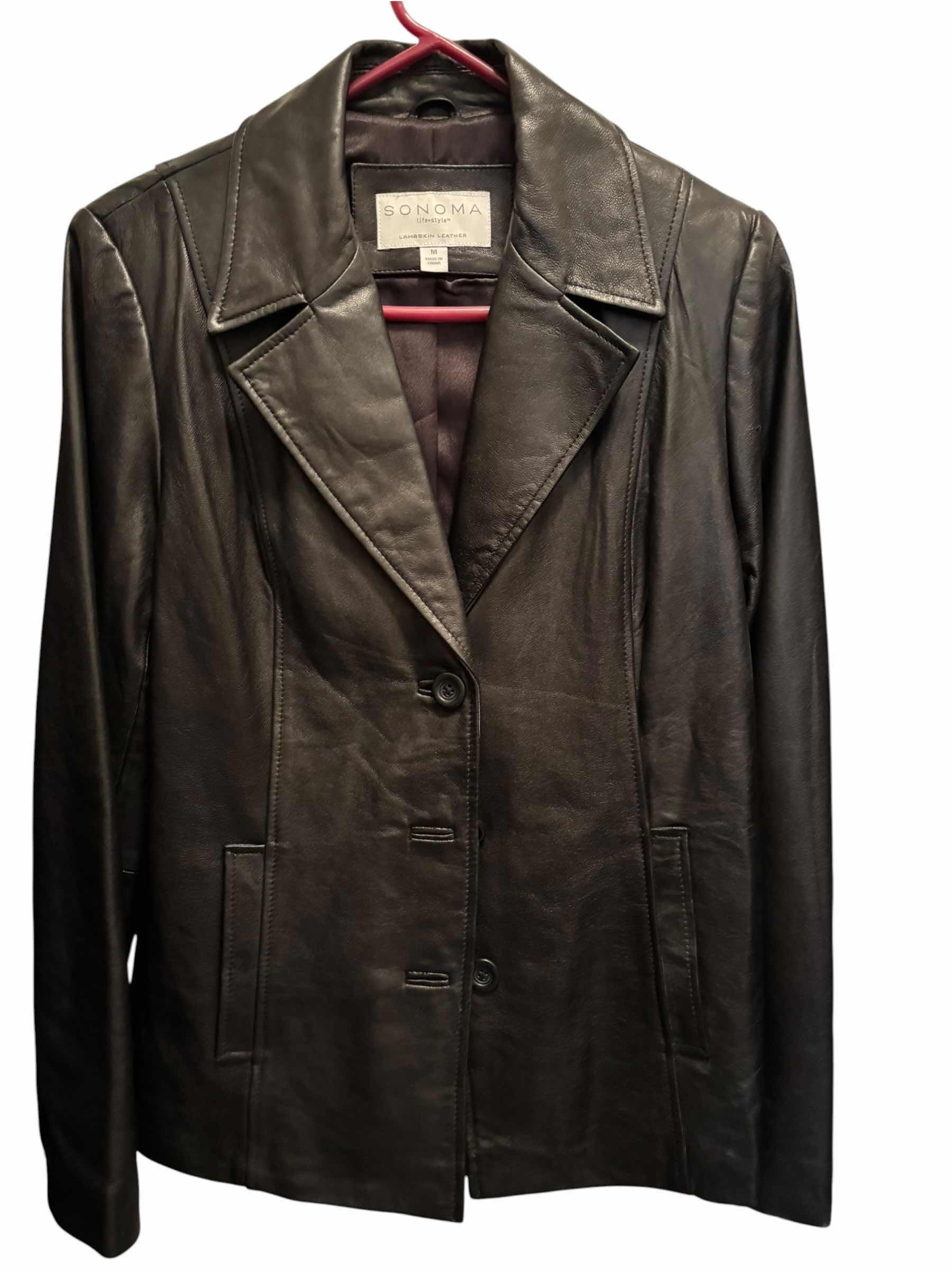 View 1 of SONOMA LIFESTYLE LAMBSKIN LEATHER JACKET SIZE M