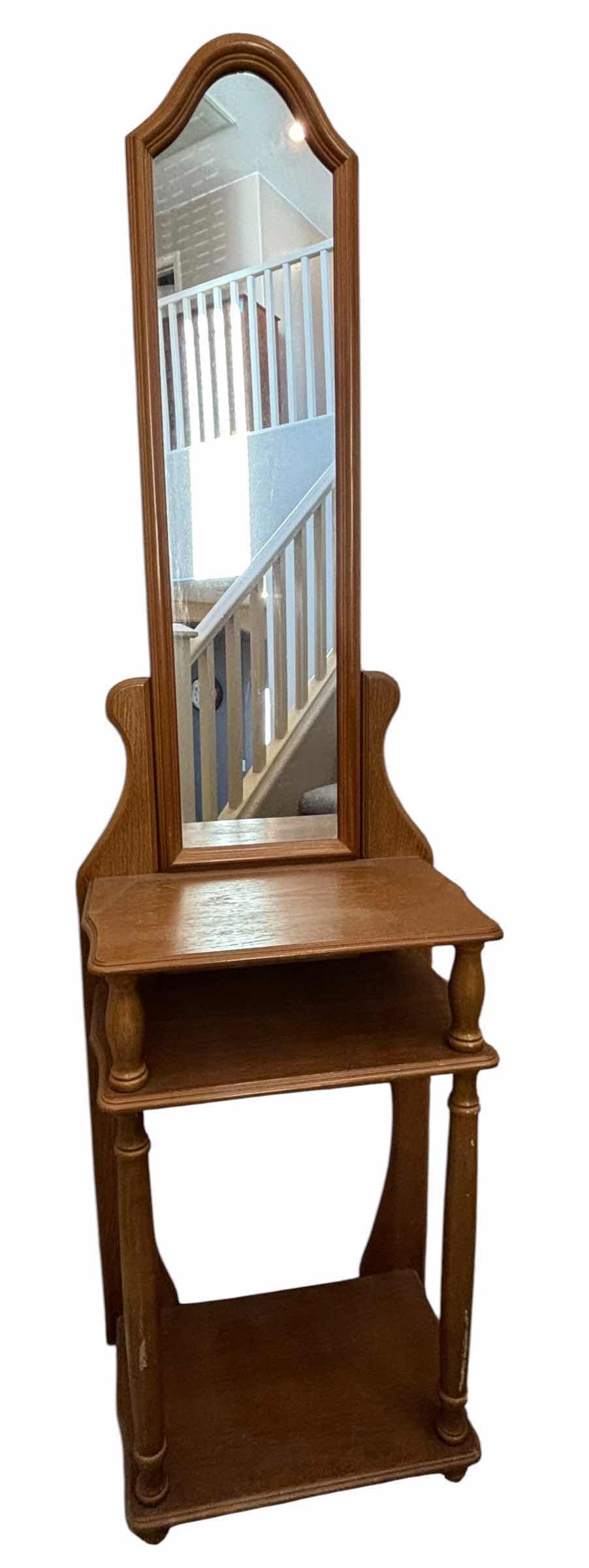 View 1 of VINTAGE WOODEN ENTRYWAY CONSOLE TABLE H70”