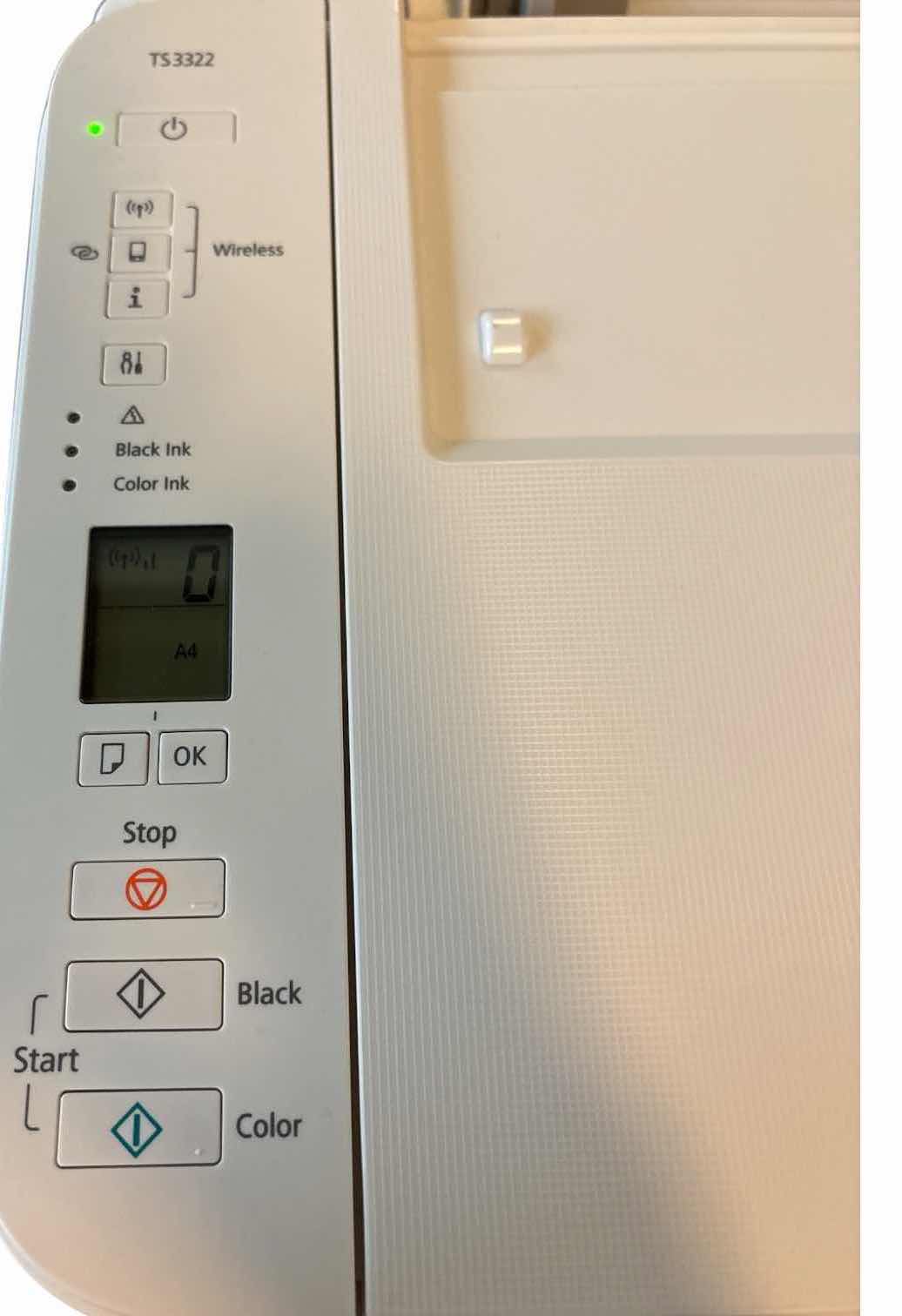 View 2 of CANON MULTIFUNCTION PRINTER – WHITE W/MANUAL & EXTRA PHOTO PAGES MODEL TS3322 $55