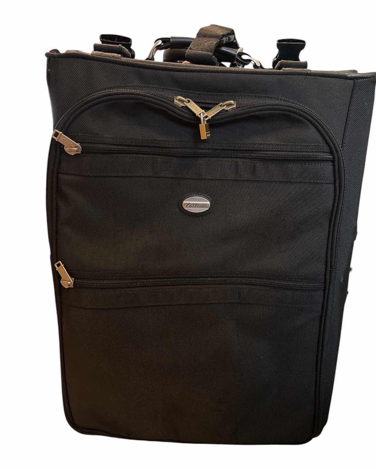 View 2 of 4-PCS PATHFINDER BLACK ROLLING GARMENT BAG, BACKPACK, & TRAVEL BAGS LARGEST 17”C9”H26”