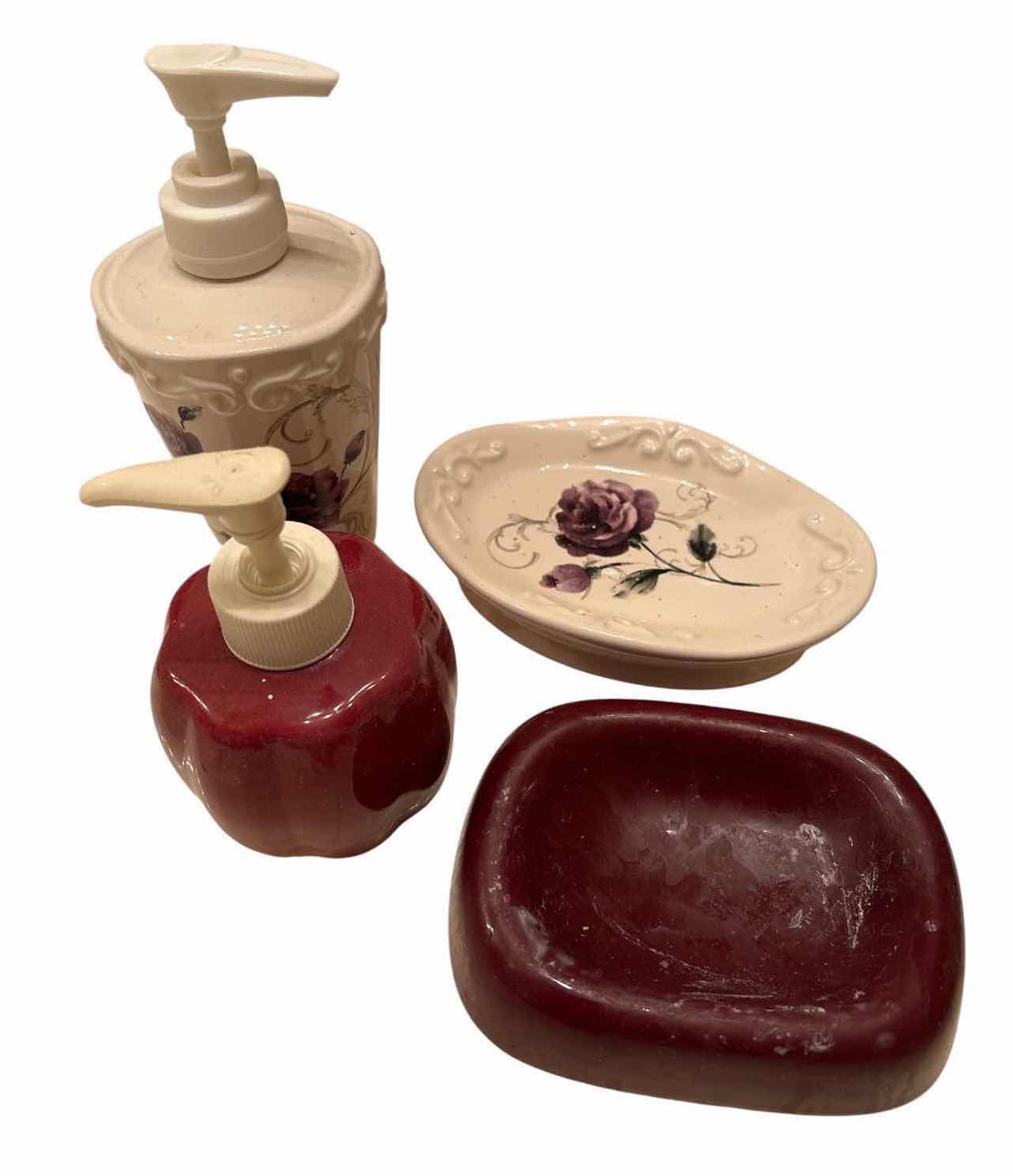 View 2 of 8-PCS FLORAL, BURGUNDY & DOLPHIN THEMED BATHROOM ACCESSORY SETS
