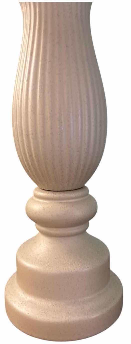 View 3 of 2-PCS TRADITIONAL IVORY WHITE TABLE LAMP WITH FLUTED BASE & TAPERED FABRIC SHADE H26.5” $55