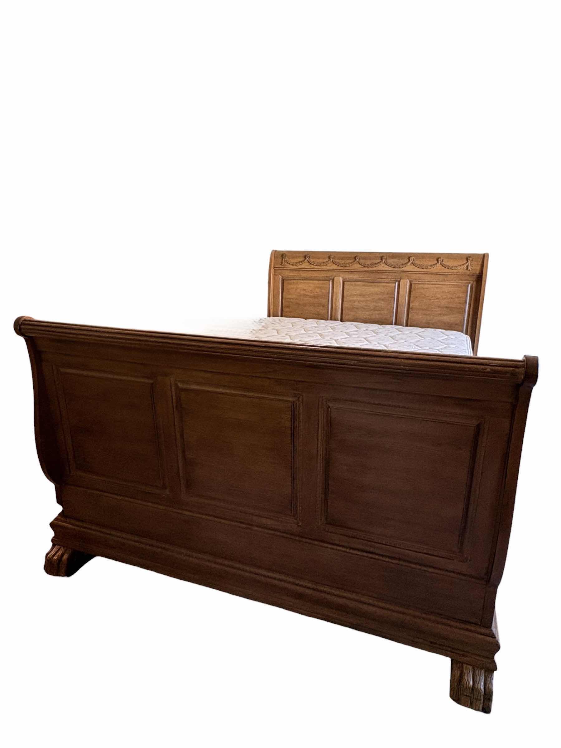 View 1 of LEXINGTON OAK QUEEN SLEIGH BED FRAME W MATTRESS