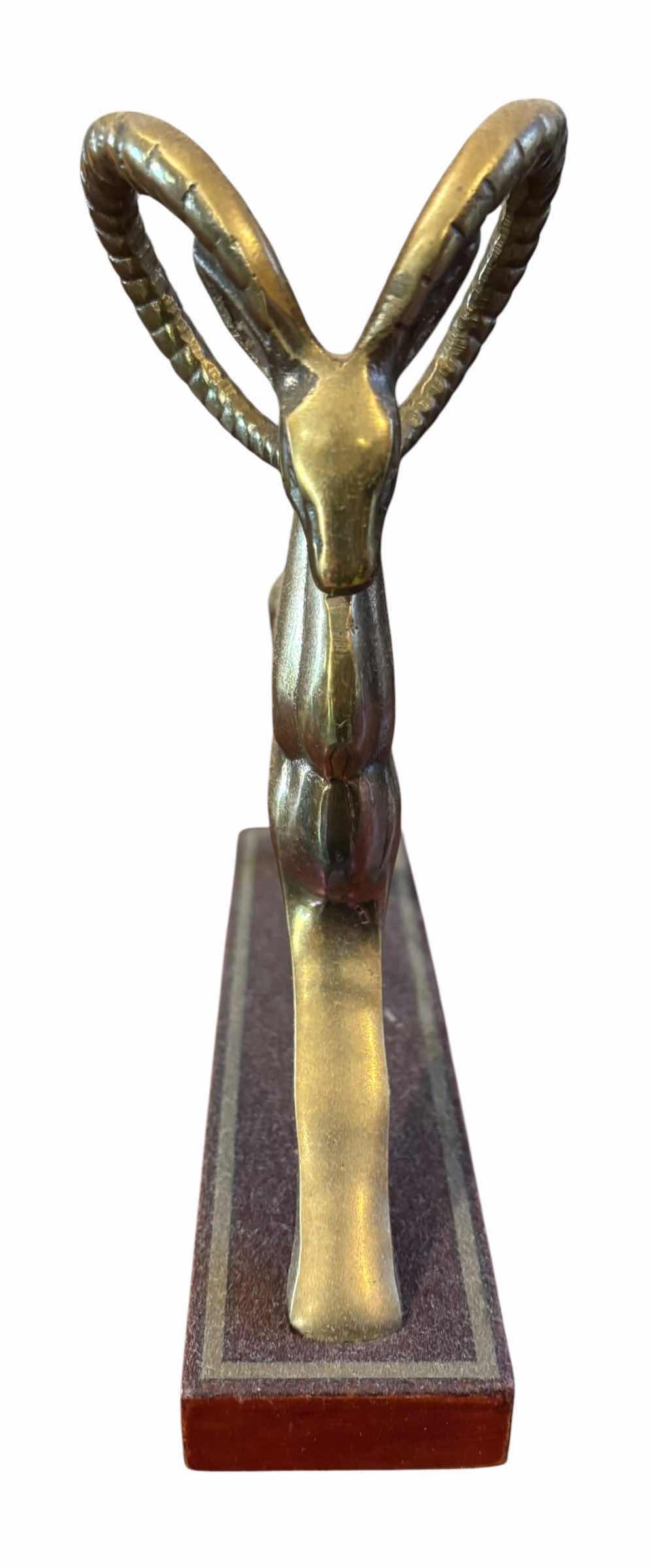 View 2 of VINTAGE PAIR OF MID CENTURY BRASS IBEX OR RAM STATUES