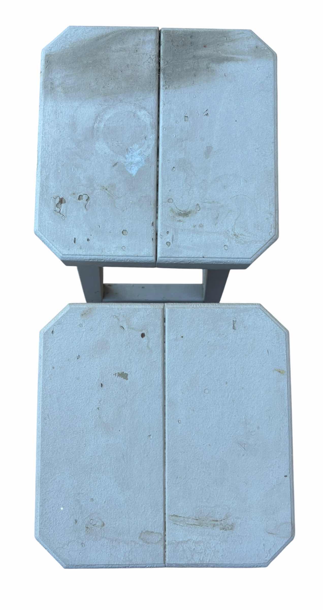 View 3 of TWO WOODEN STOOLS H21.5”