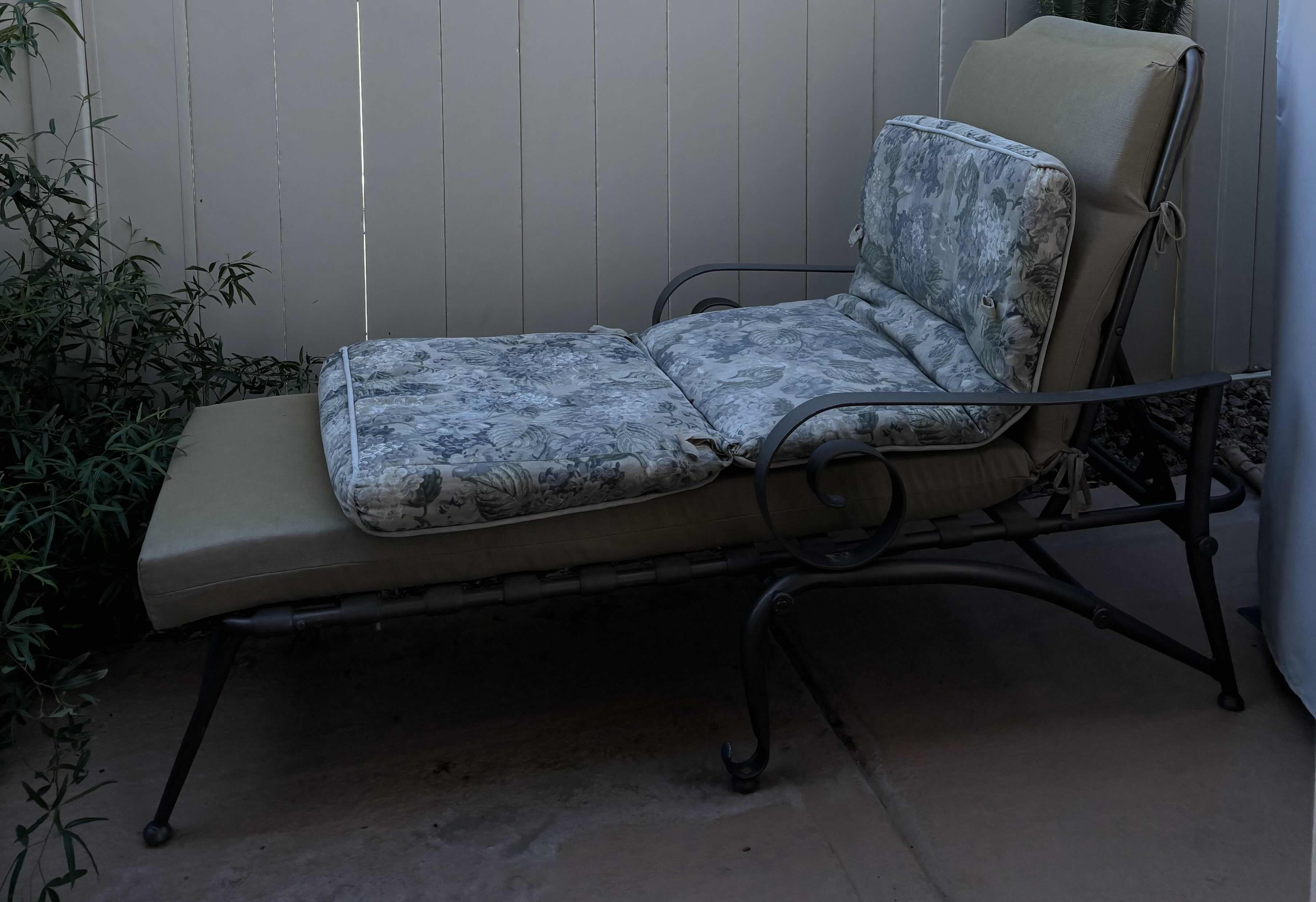 View 1 of OUTDOOR CHAISE LOUNGE WITH SCROLLWORK DETAILS $245
