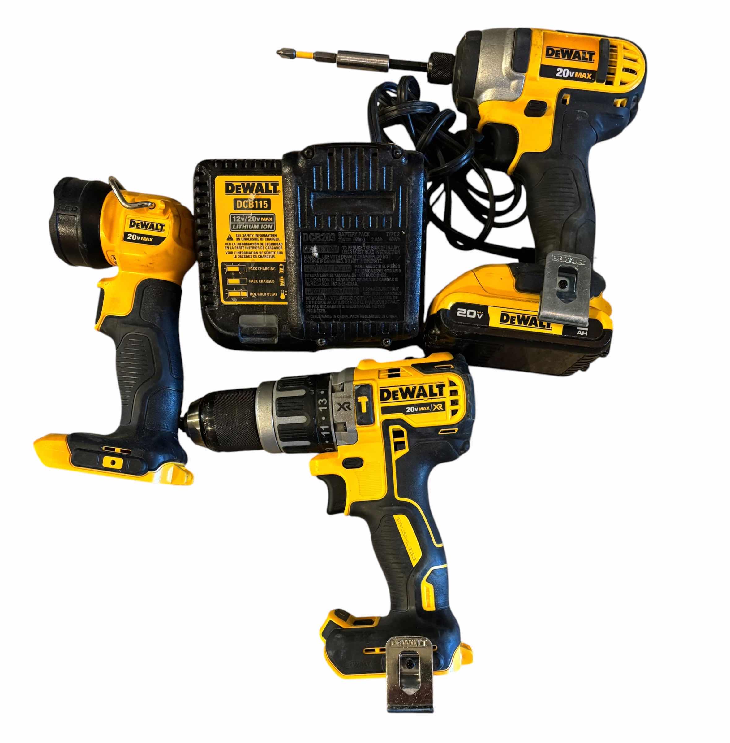 View 1 of DEWALT DRILLS & FLASHLIGHT WITH BATTERY & CHARGER