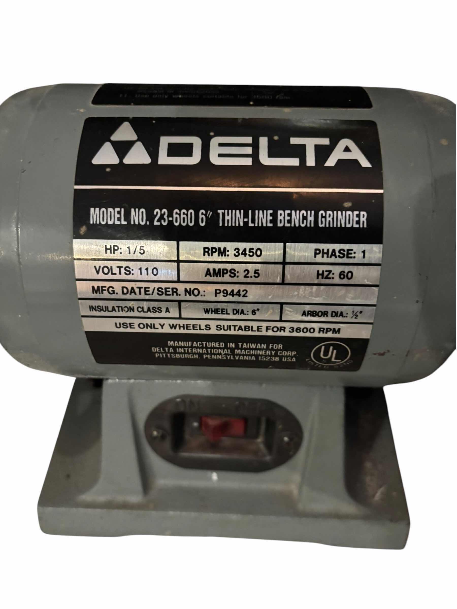 View 2 of DELTA THIN-LINE BENCH GRINDER $96