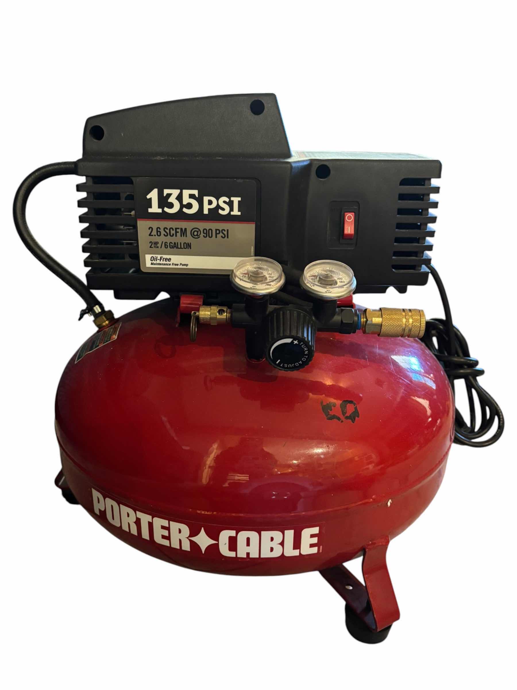 View 1 of PORTER CABLE PORTABLE PANCAKE AIR COMPRESSOR $235
