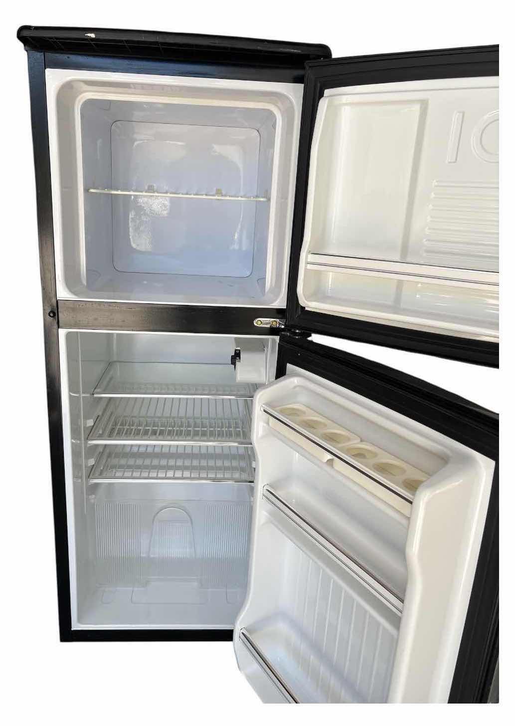 View 2 of FRANKLIN CHEF STAINLESS STEEL TWO-DOOR COMPACT REFRIGERATOR WITH FREEZER 18”X19”H46”
