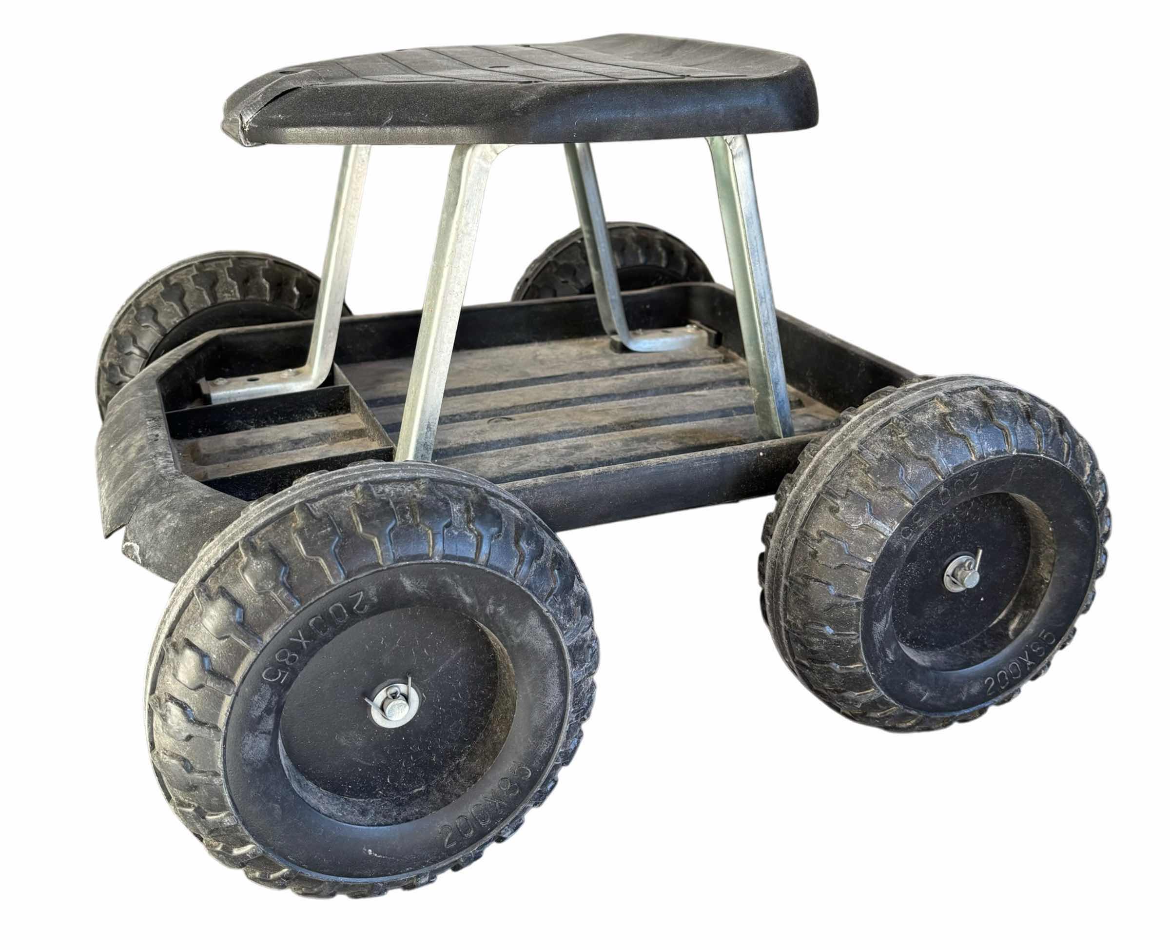 View 1 of PURE GARDEN ROLLING GARDEN SEAT WITH WHEELS & STORAGE