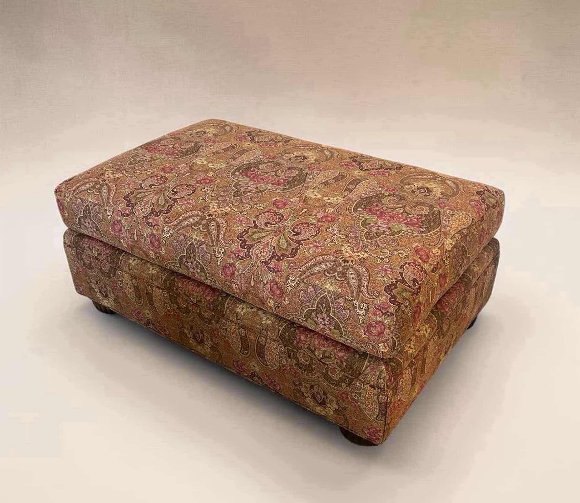 Photo 1 of ETHAN ALLEN PAISLEY PRINT OTTOMAN 40"X 25" H 17"