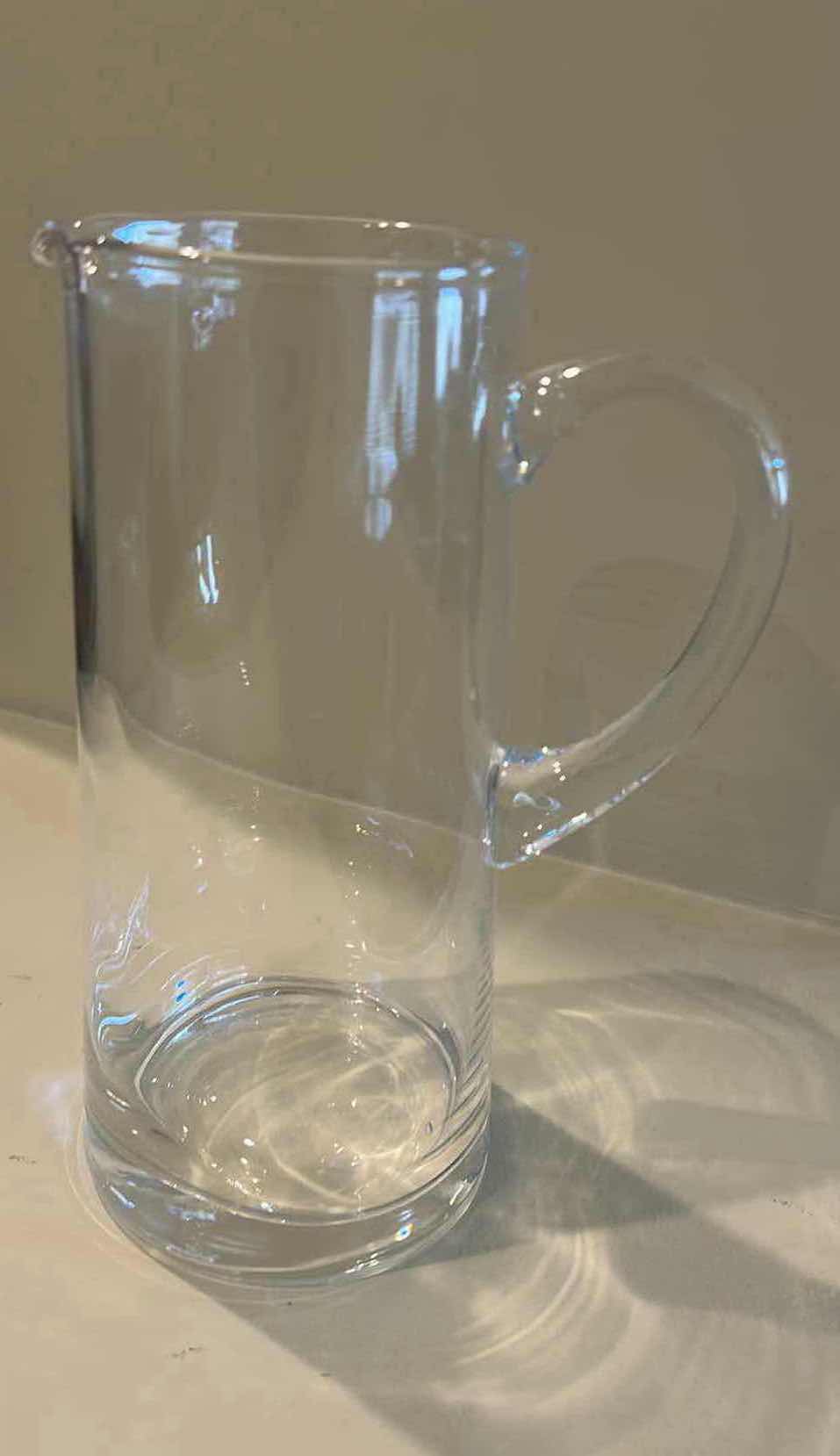 Photo 1 of 3- CLEAR GLASS WATER PITCHERS H 9"