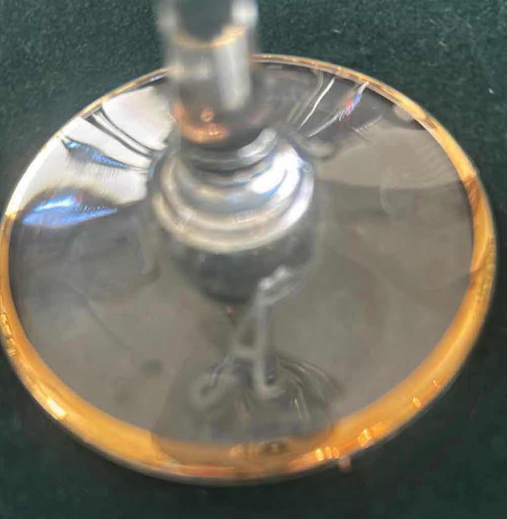 Photo 1 of 6- 24 KARAT GOLD GILT VINTAGE CRYSTAL STEM H 7"