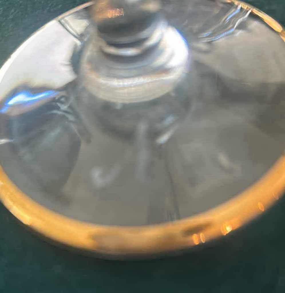 Photo 1 of 6- 24 KARAT GOLD GILT VINTAGE CRYSTAL STEMWARE H 8"