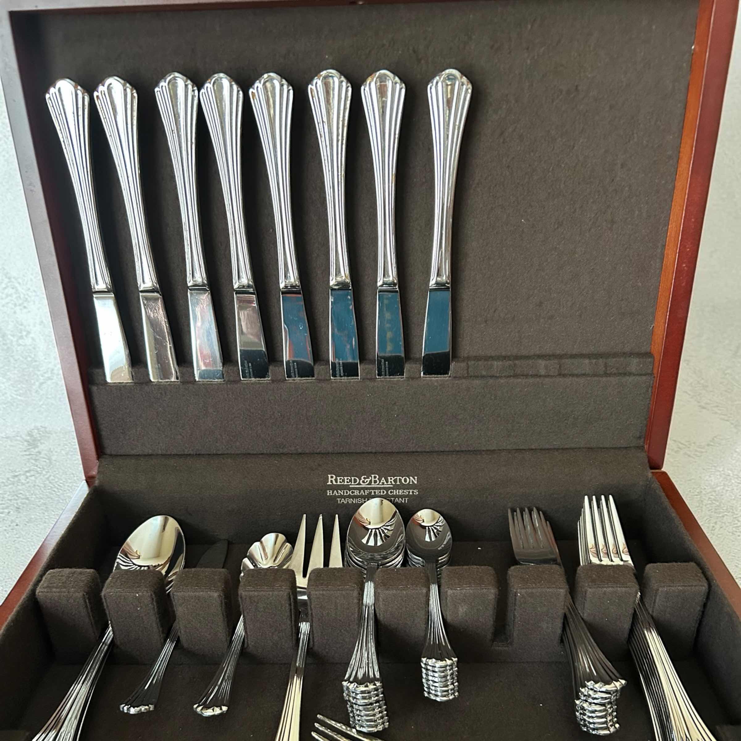 Photo 1 of REED & BARTON 18th CENTURY SILVER-PLATED FLATWARE IN CASE