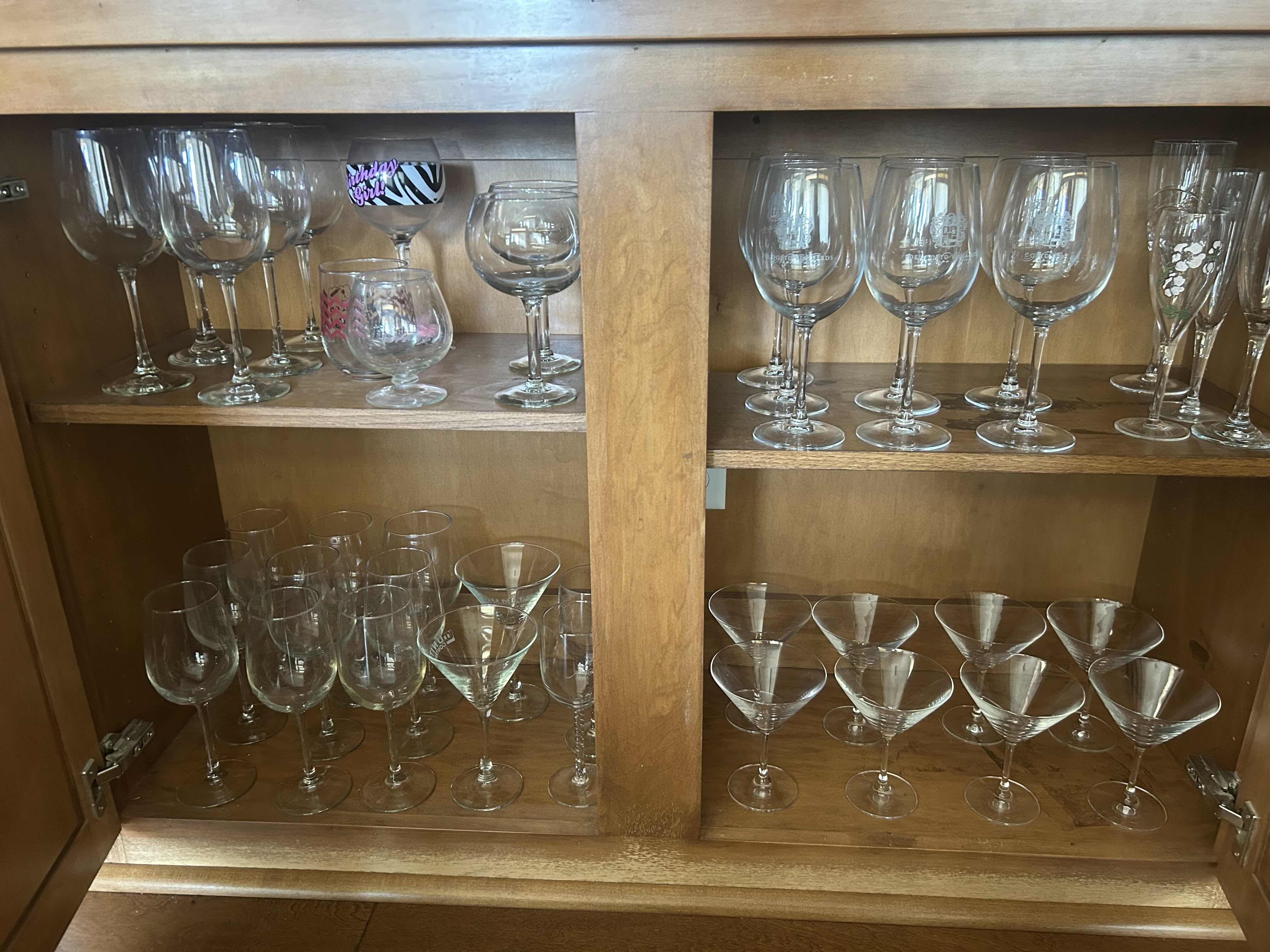 Photo 1 of CONTENTS OF CABINET STEMWARE