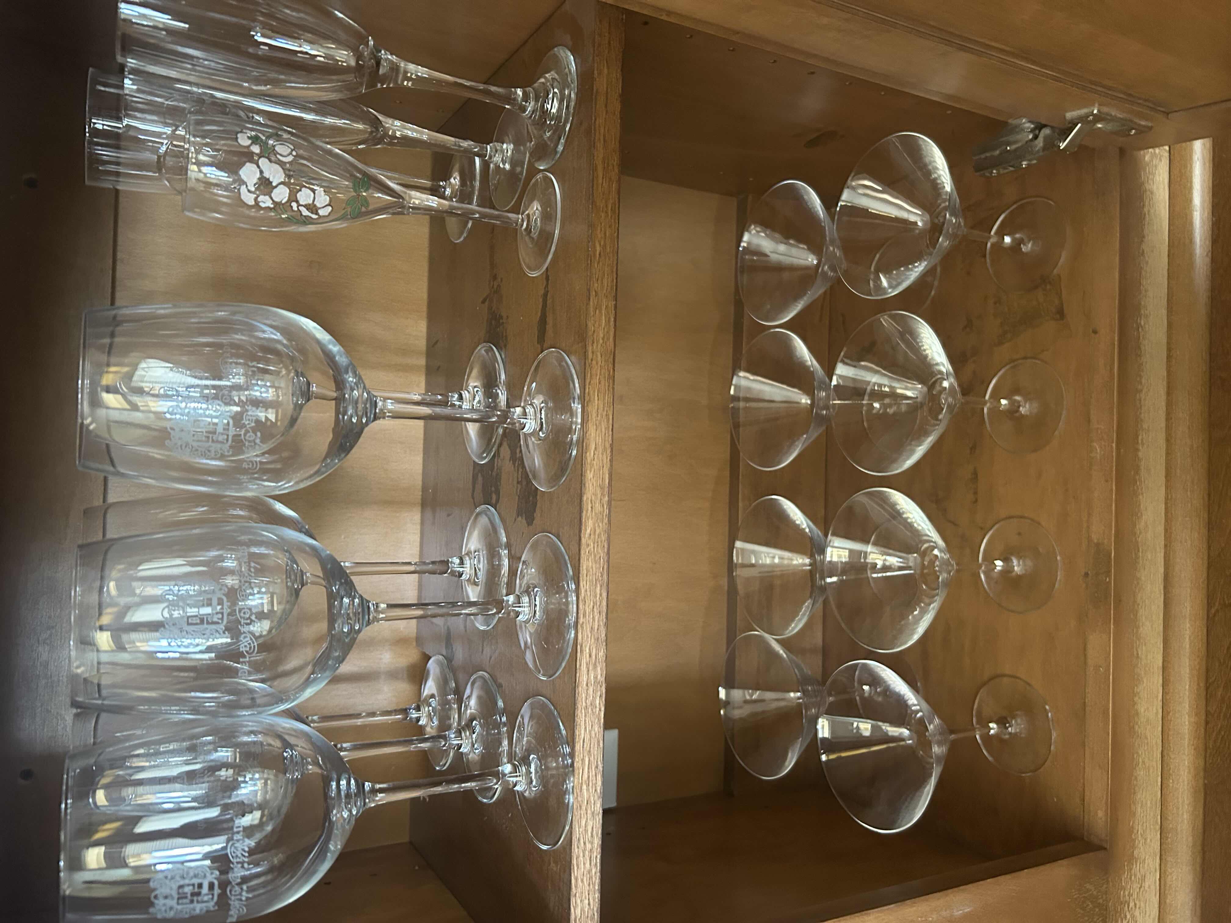 Photo 1 of CONTENTS OF CABINET STEMWARE