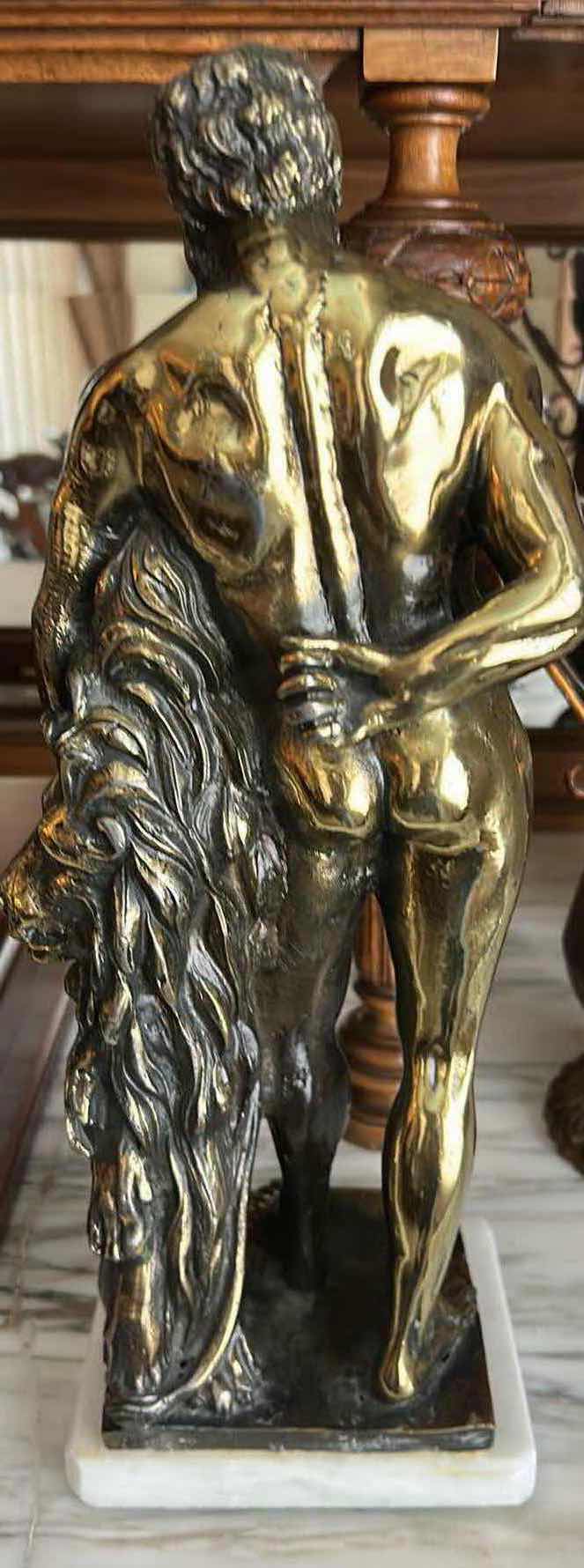 Photo 1 of GOLD COLORED FARNESE HERCULES STATUE H 9"